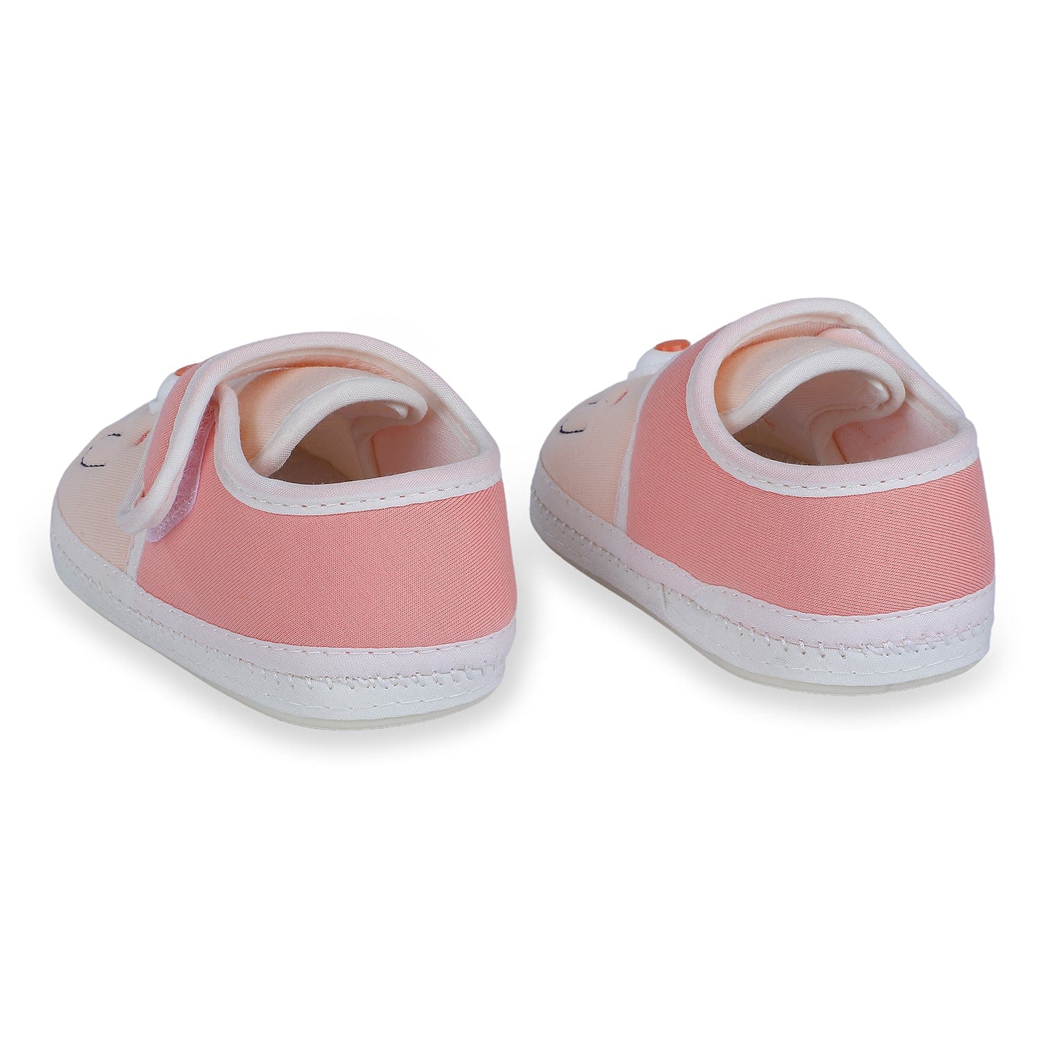 Baby Moo Smiling Bear Soft Sole Anti-Slip Booties - Peach - Baby Moo