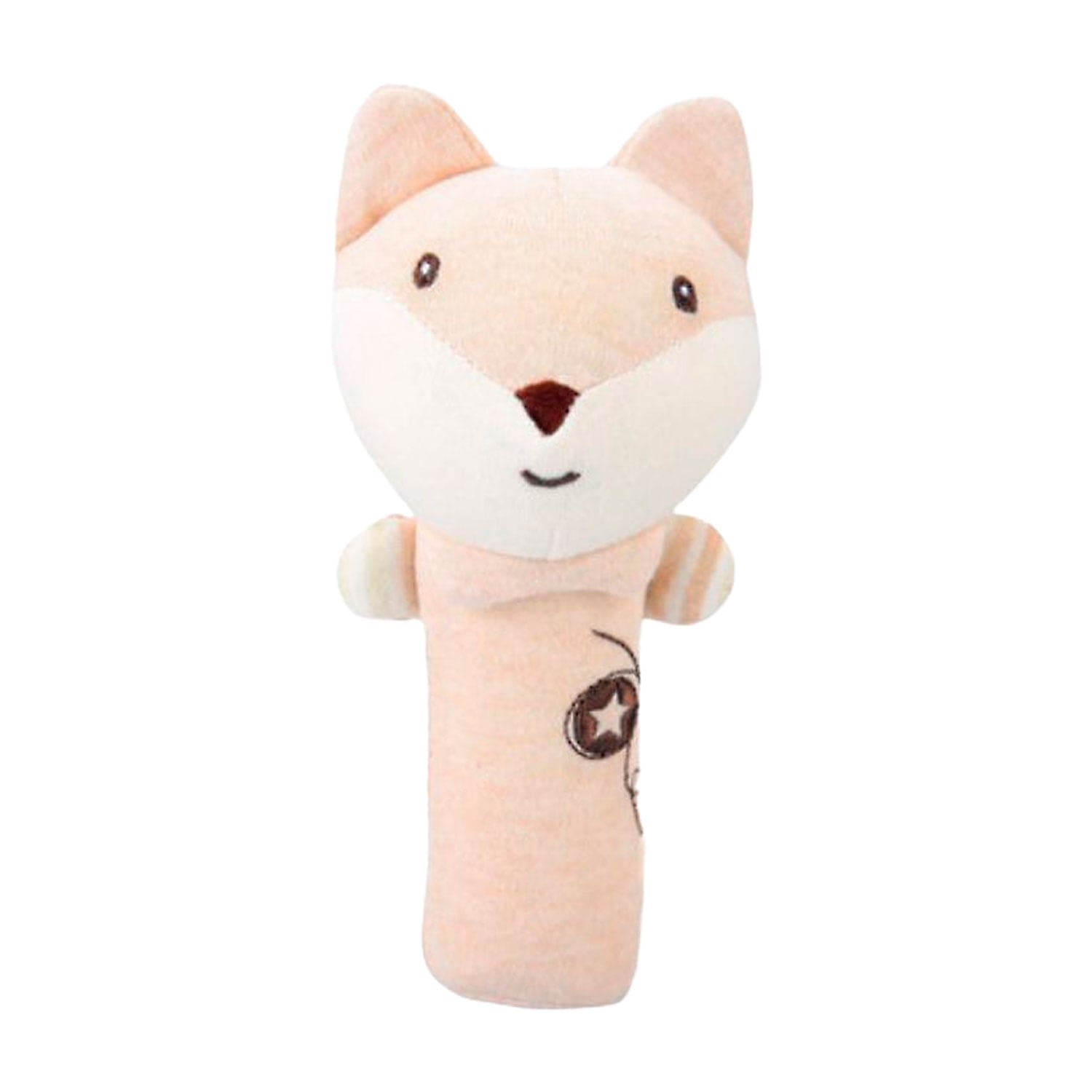 Baby Moo Foxy Fun 2 Pack Squeaker Handheld Rattle Toy - Beige