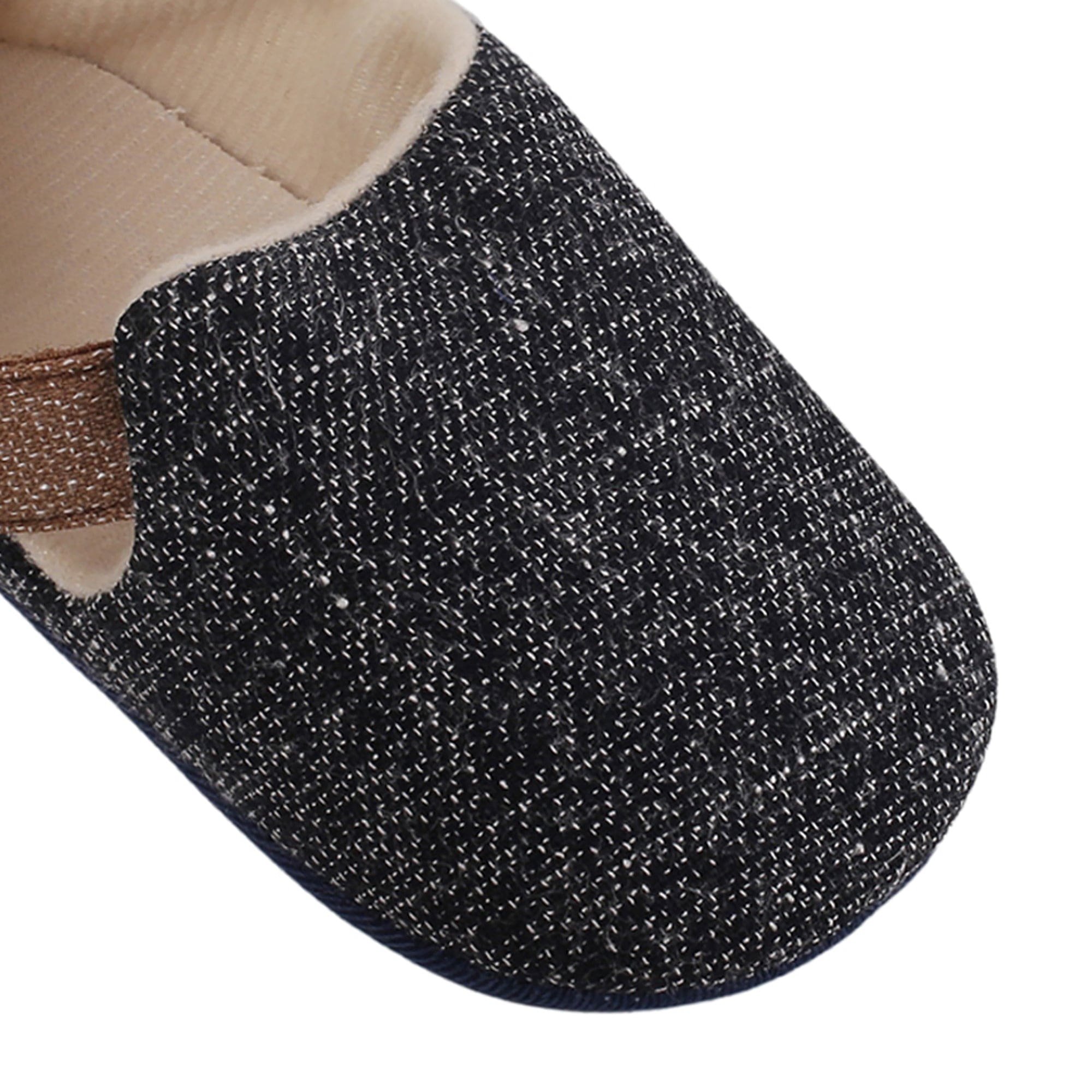 Baby Moo Textured Black Velcro Booties