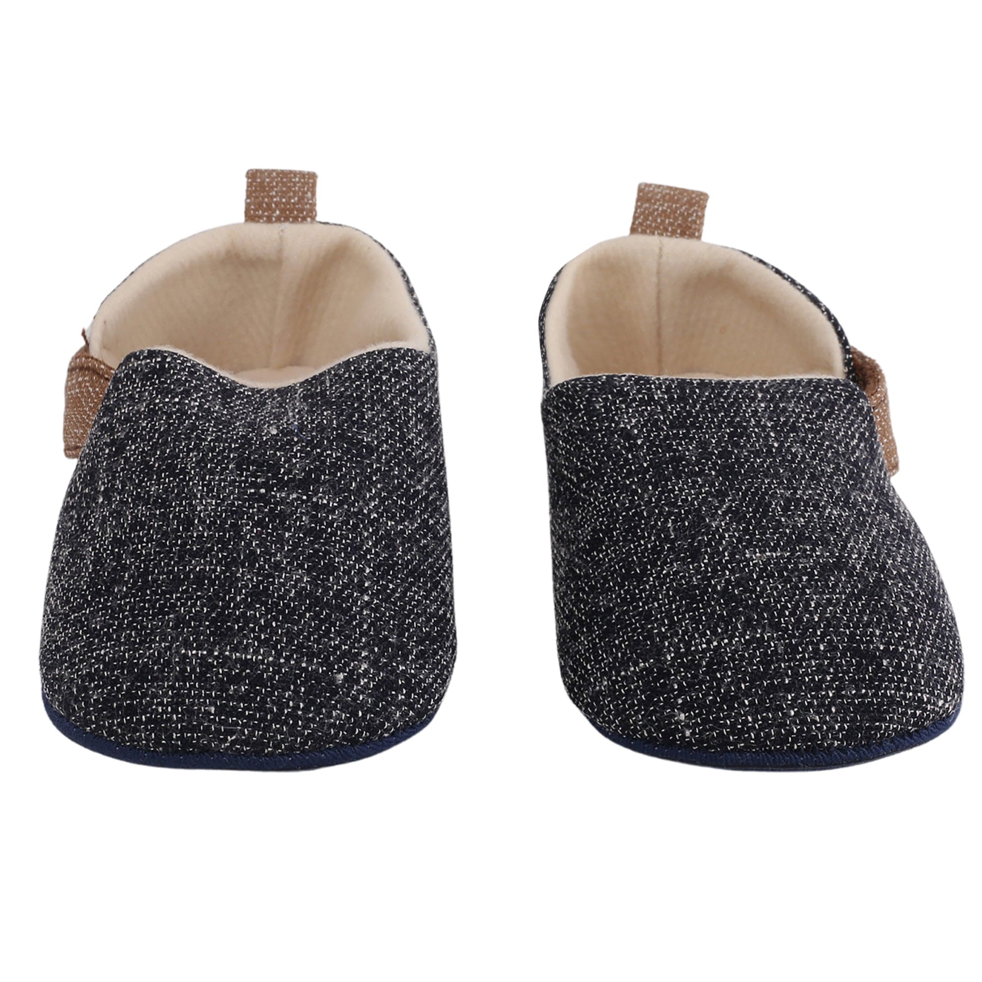Baby Moo Textured Black Velcro Booties