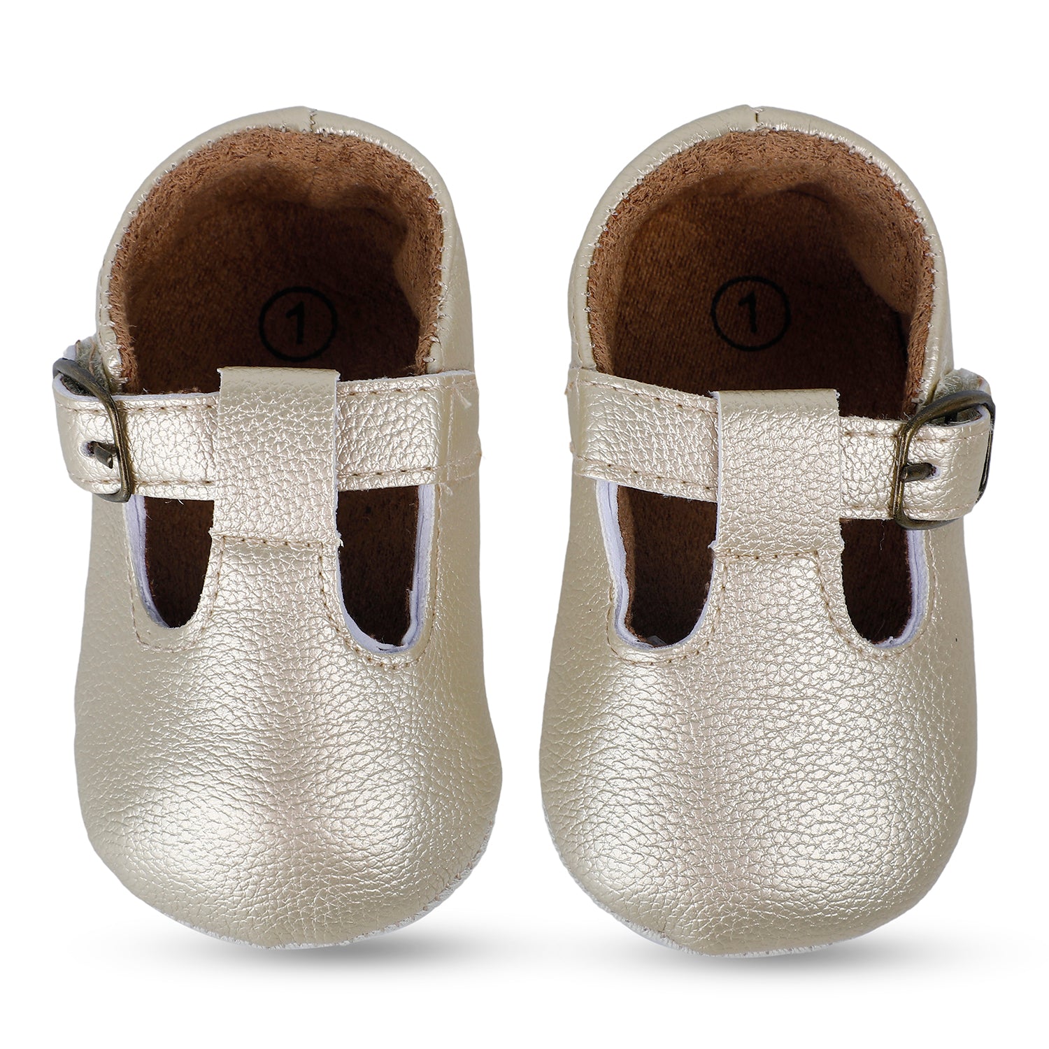 Baby Moo Dressy Metallic Gold Velcro Booties - Baby Moo