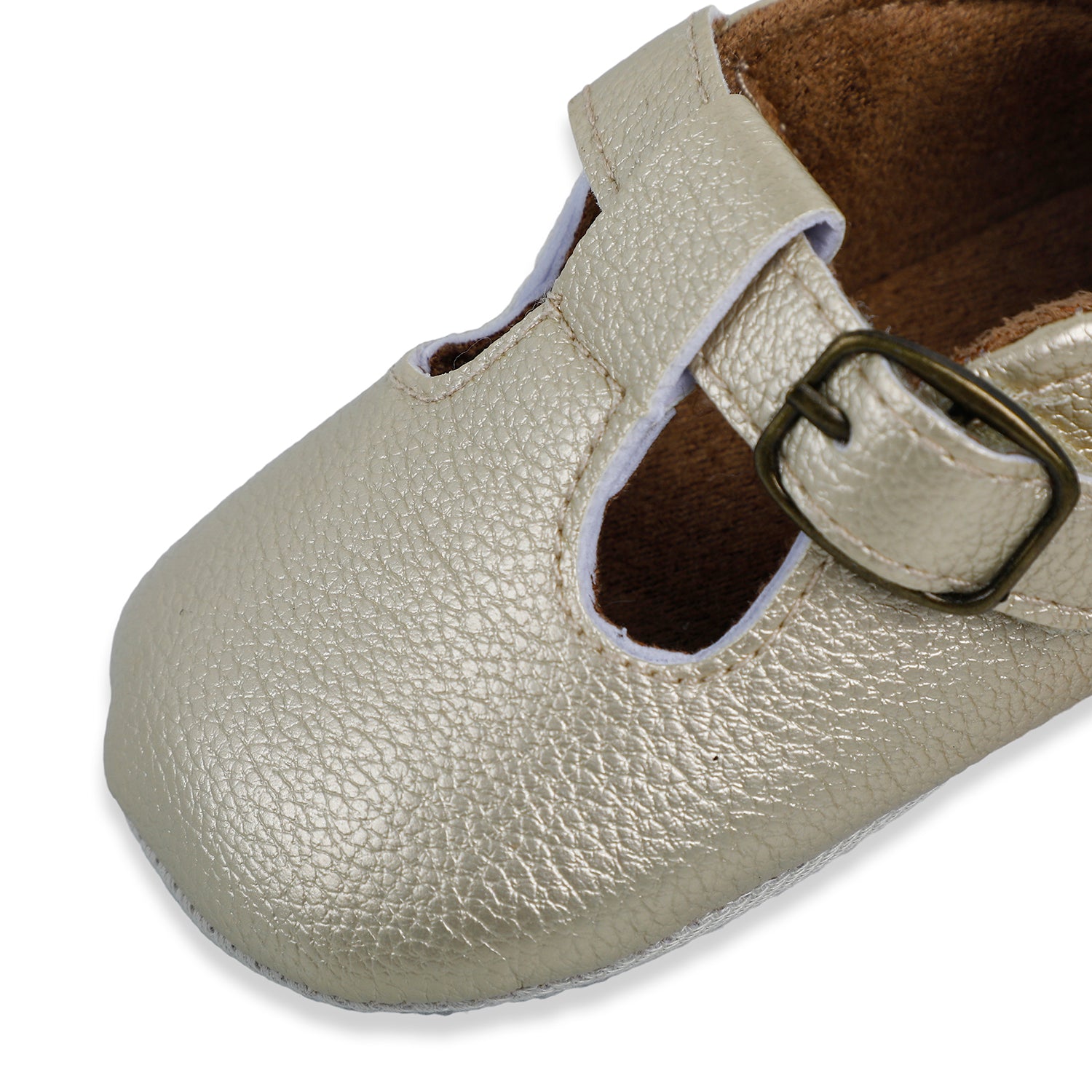 Baby Moo Dressy Metallic Gold Velcro Booties - Baby Moo