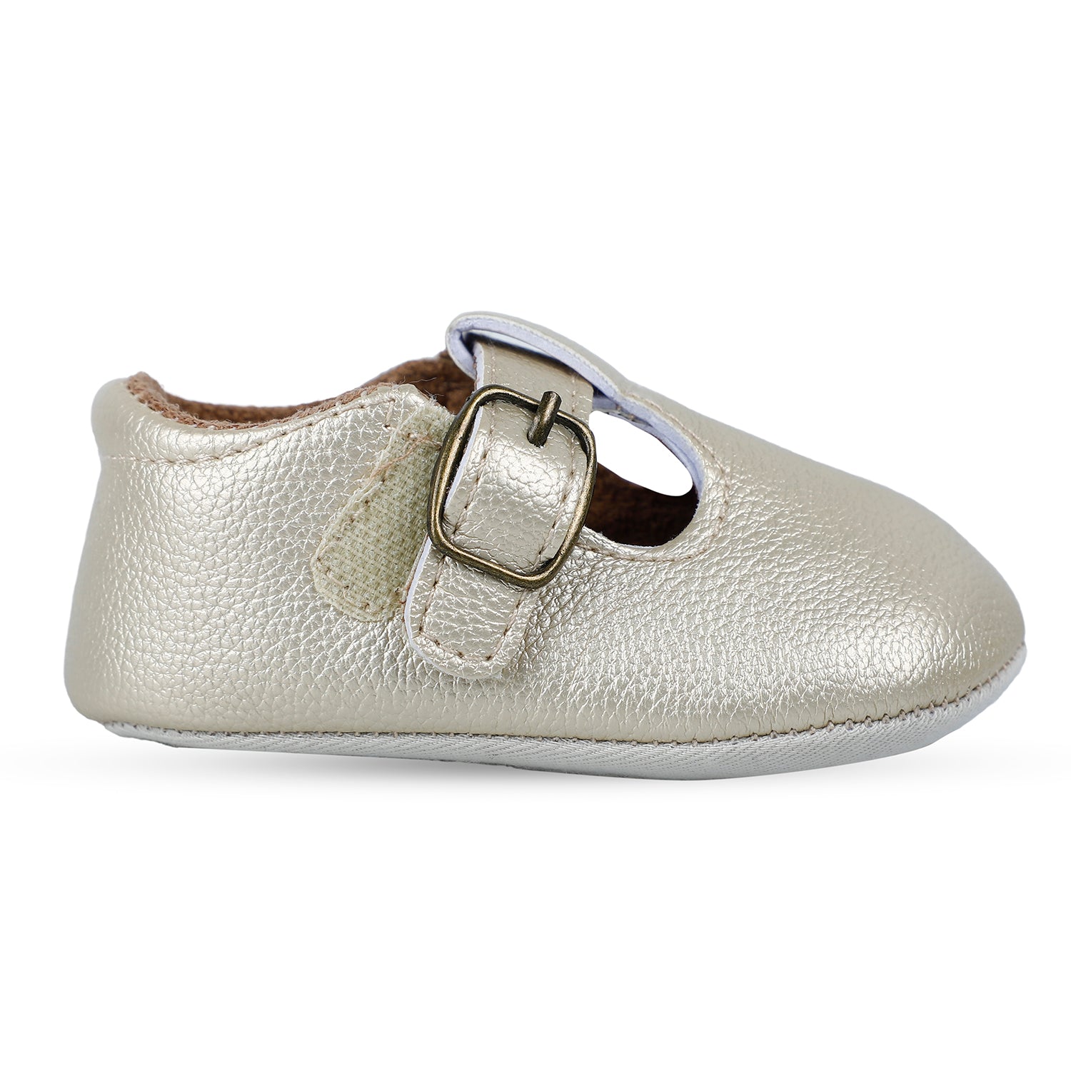 Baby Moo Dressy Metallic Gold Velcro Booties - Baby Moo