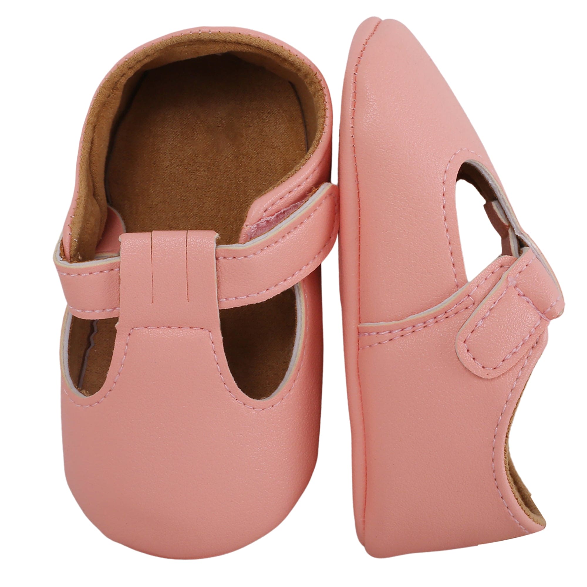 Baby Moo Dressy Pink Velcro Booties
