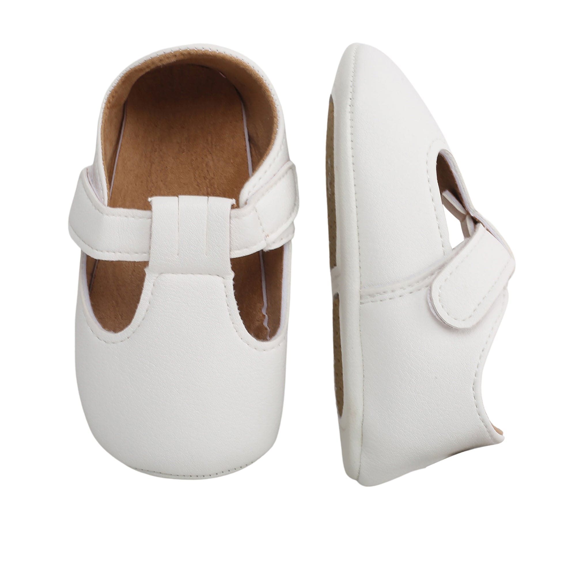Baby Moo Dressy White Velcro Booties