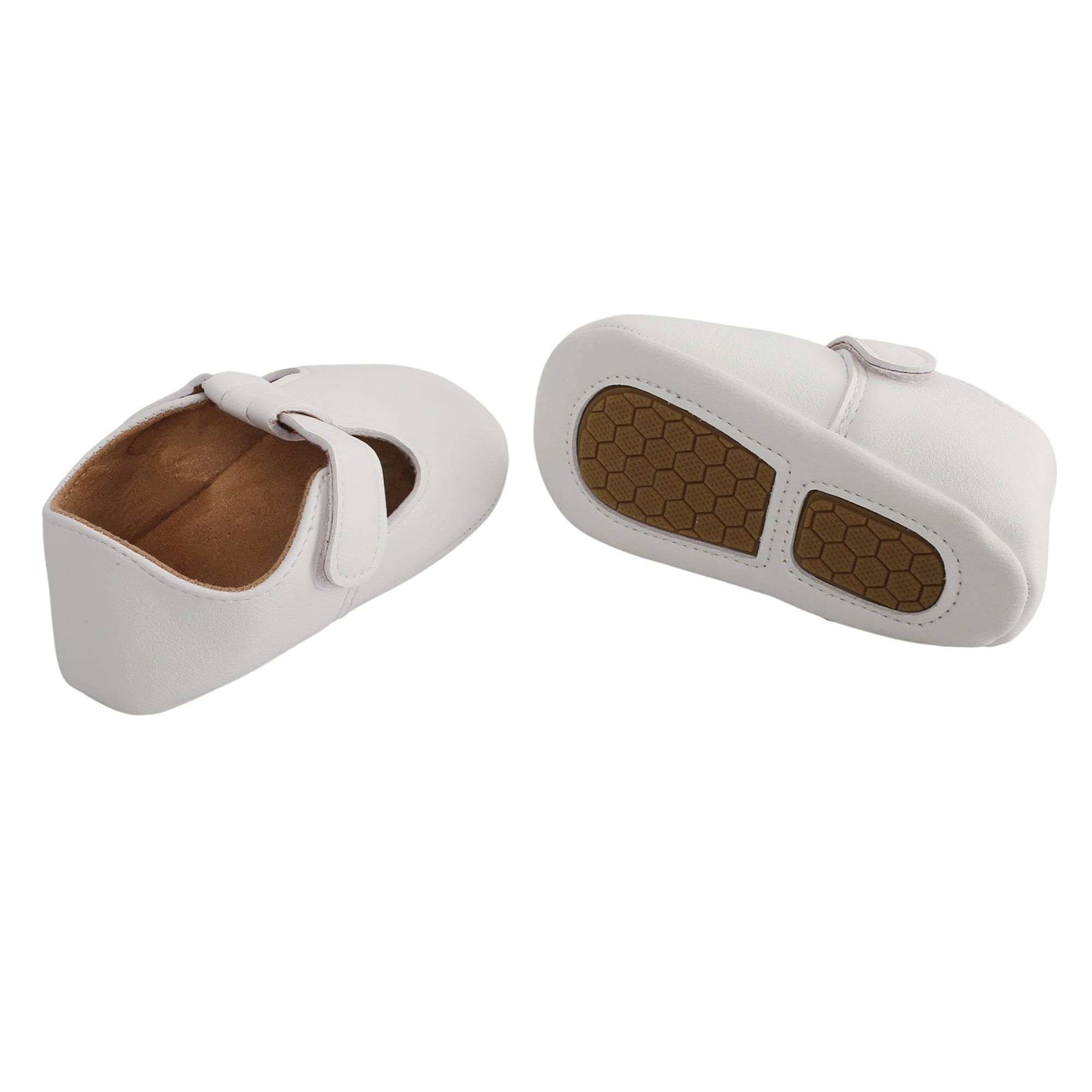 Baby Moo Dressy White Velcro Booties