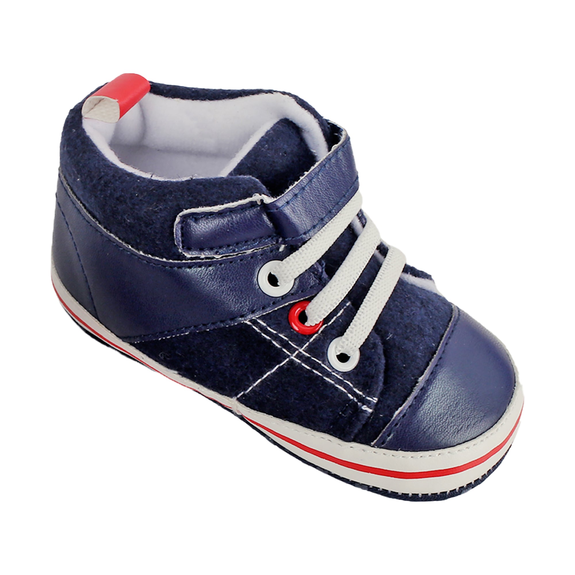 Casual Navy Blue Velcro Booties