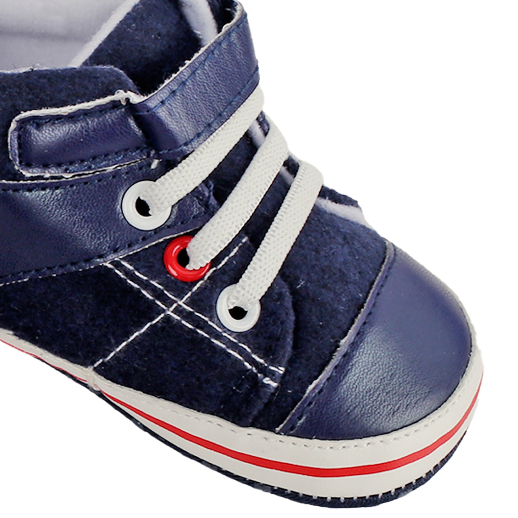 Casual Navy Blue Velcro Booties