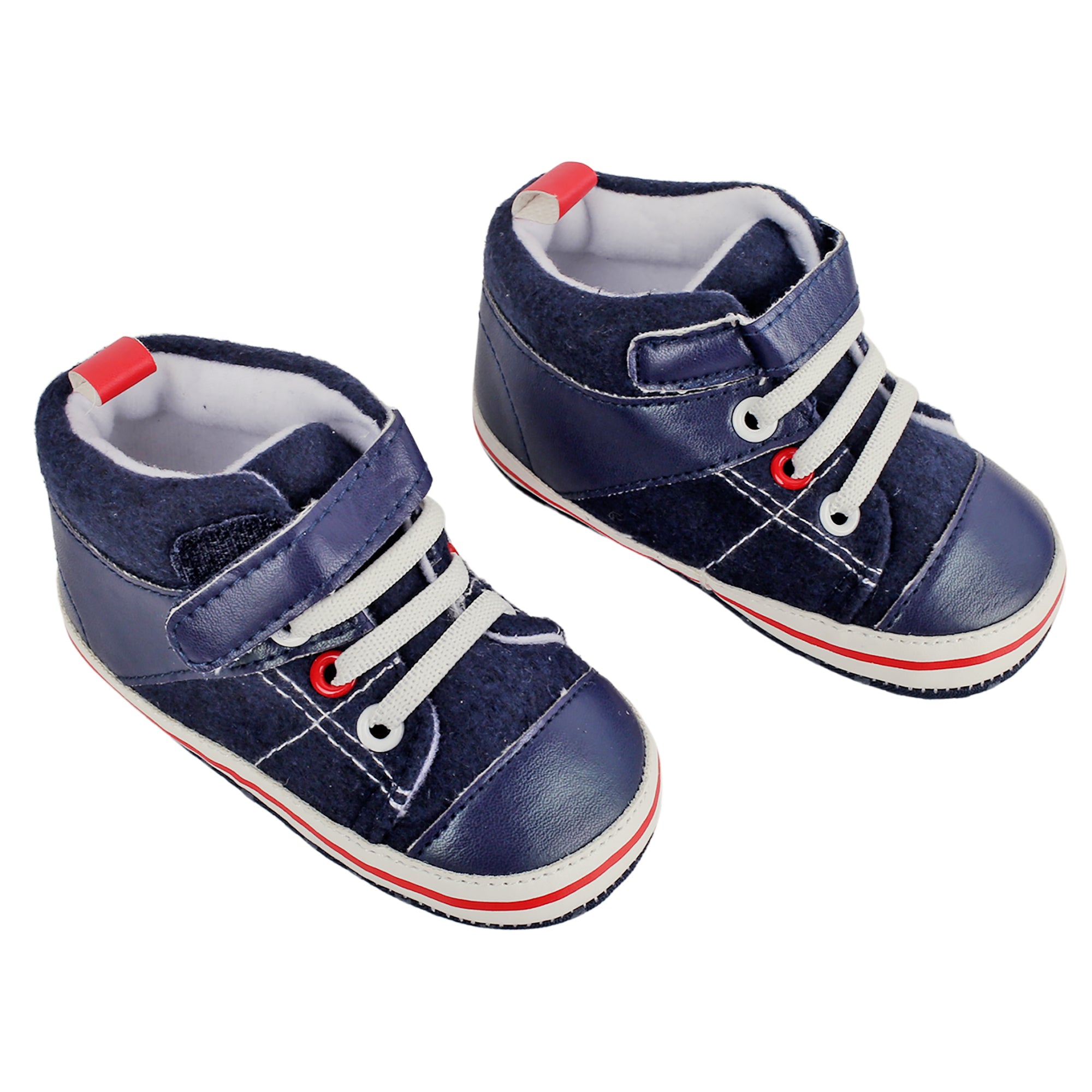 Casual Navy Blue Velcro Booties