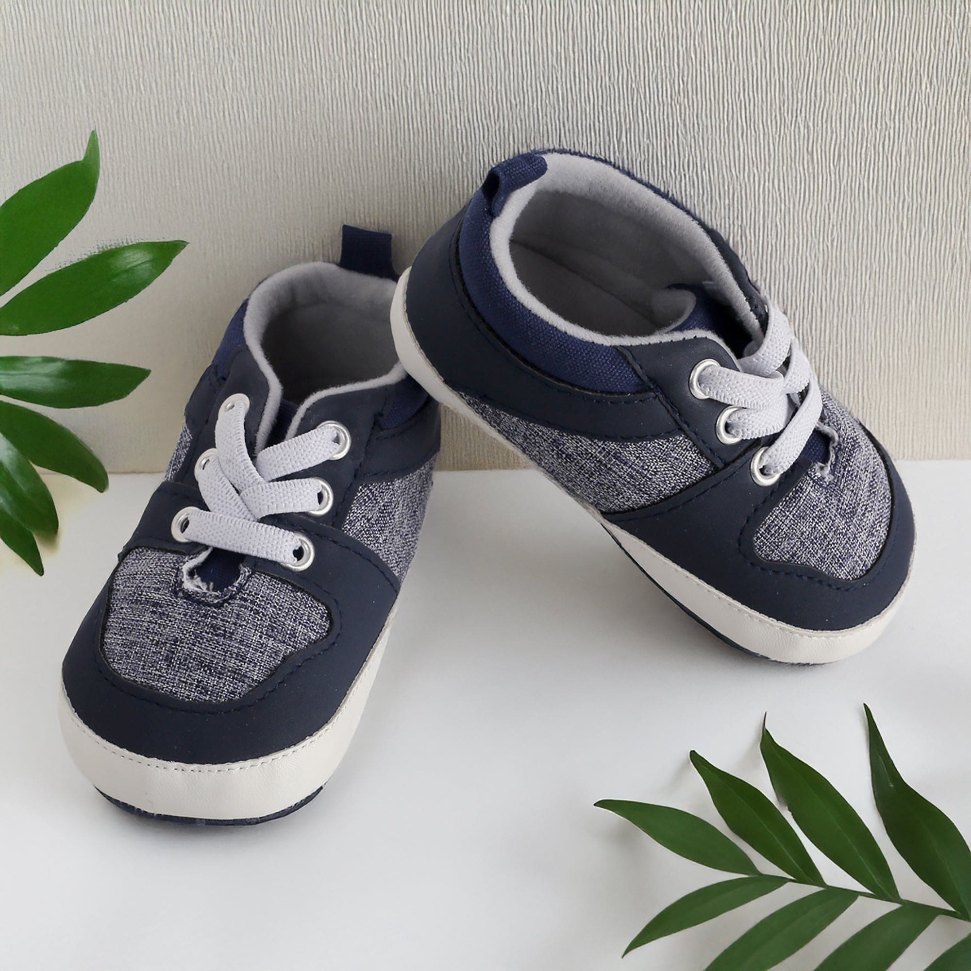 Casual Blue Lace Up Booties
