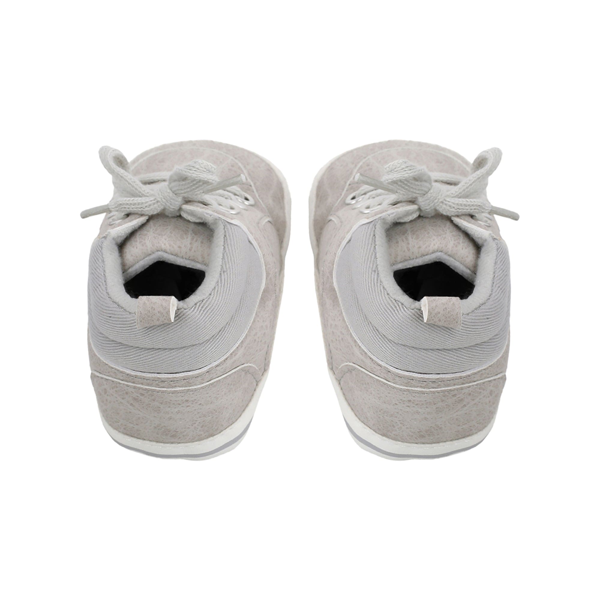 Baby Moo Textured Grey Lace Up Sneakers
