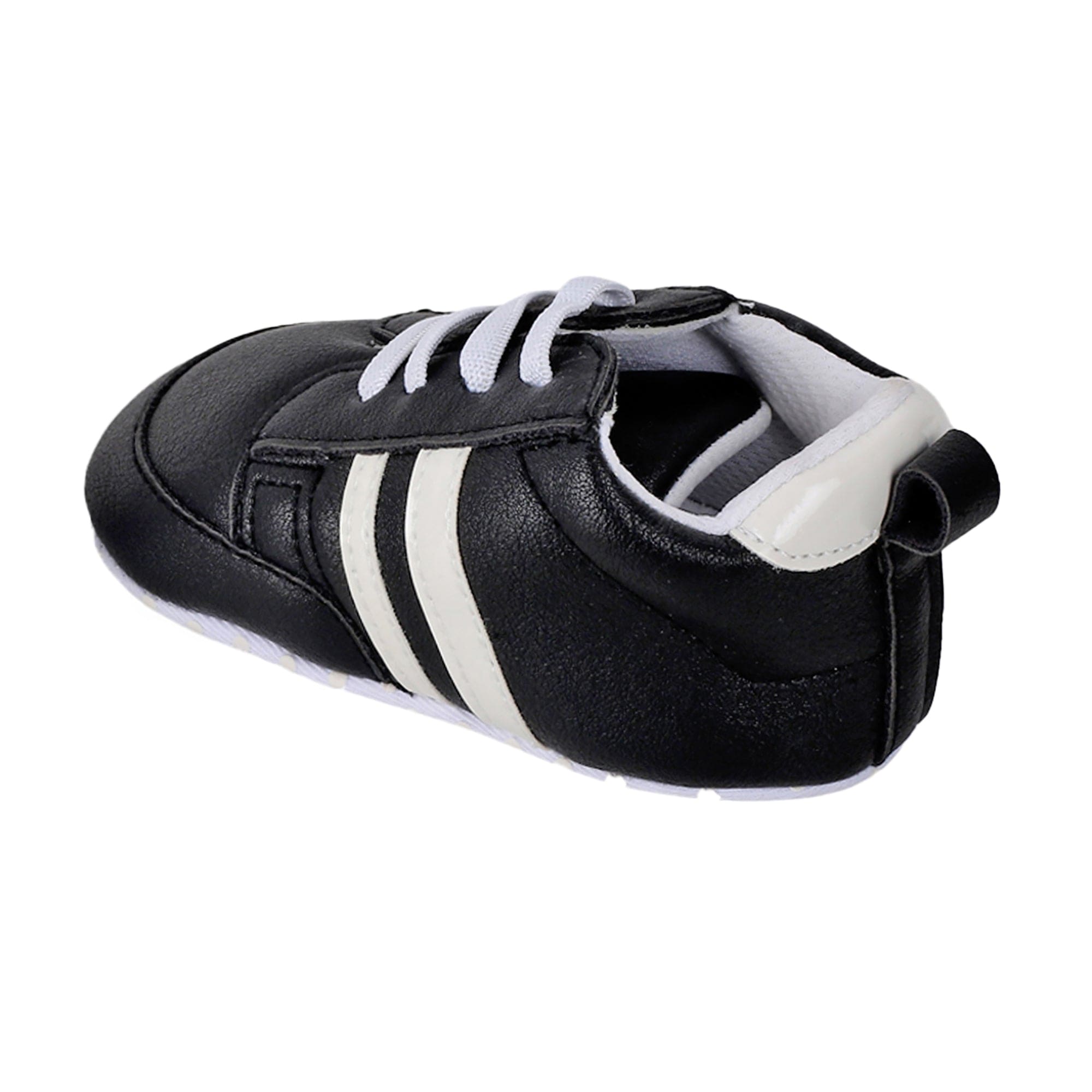 Baby Moo White Stripes On Black Sneakers