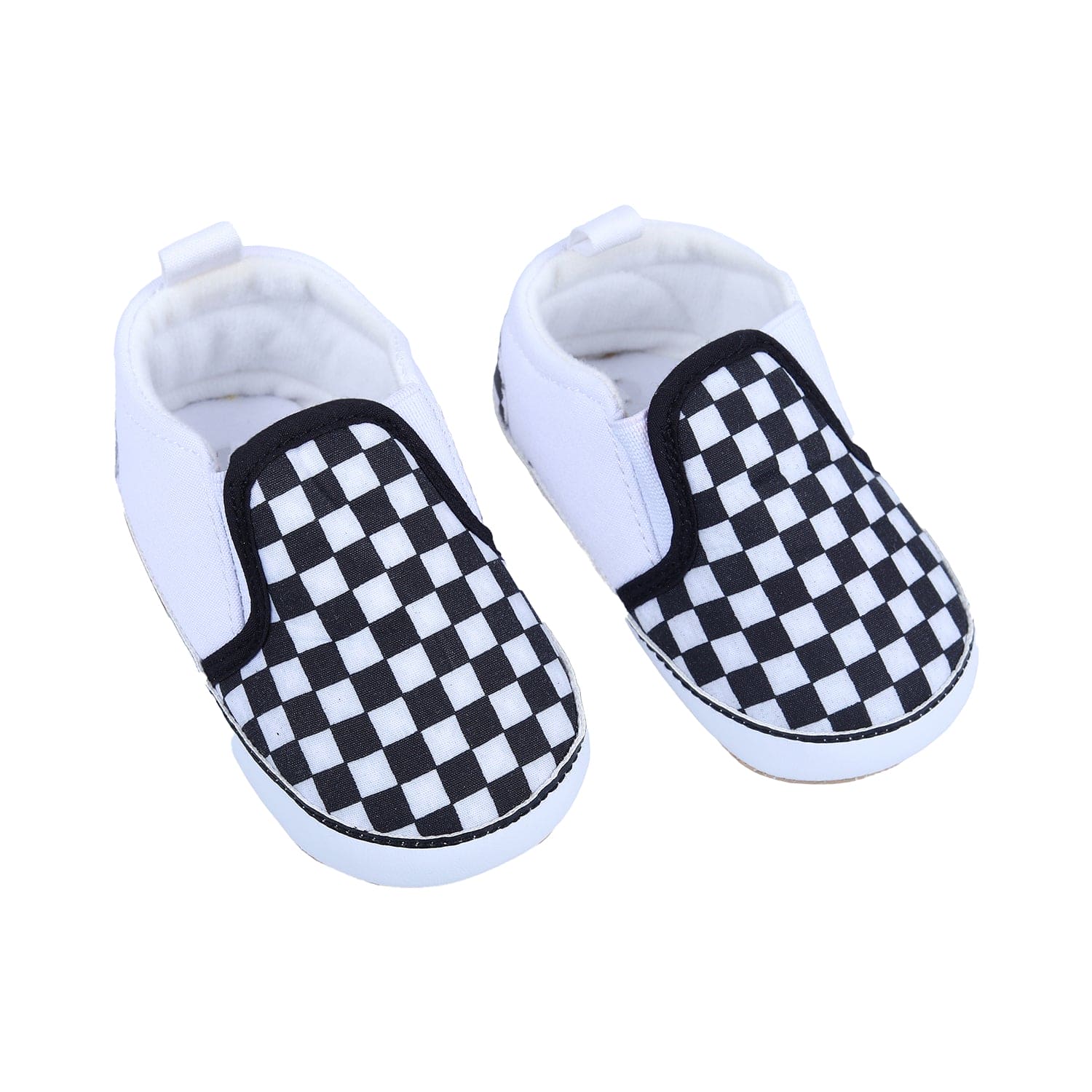 Classic Checkerboard Signature Comfortable Slip-On Booties - Black And White