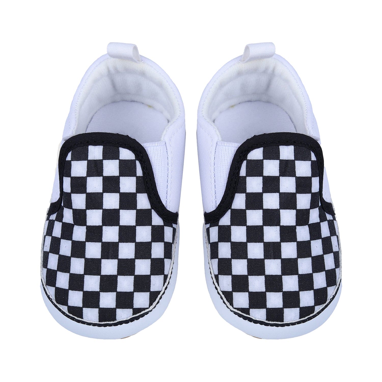 Classic Checkerboard Signature Comfortable Slip-On Booties - Black And White