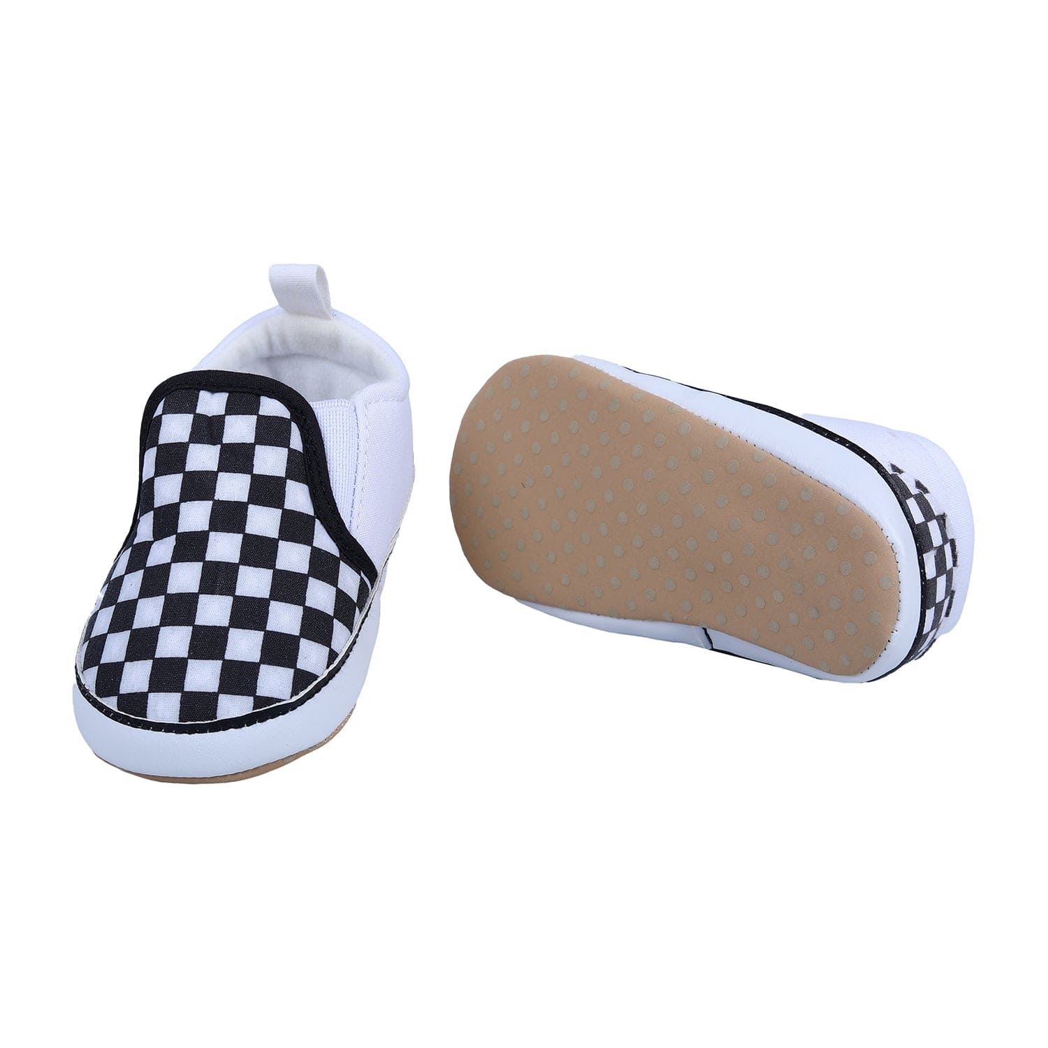 Classic Checkerboard Signature Comfortable Slip-On Booties - Black And White