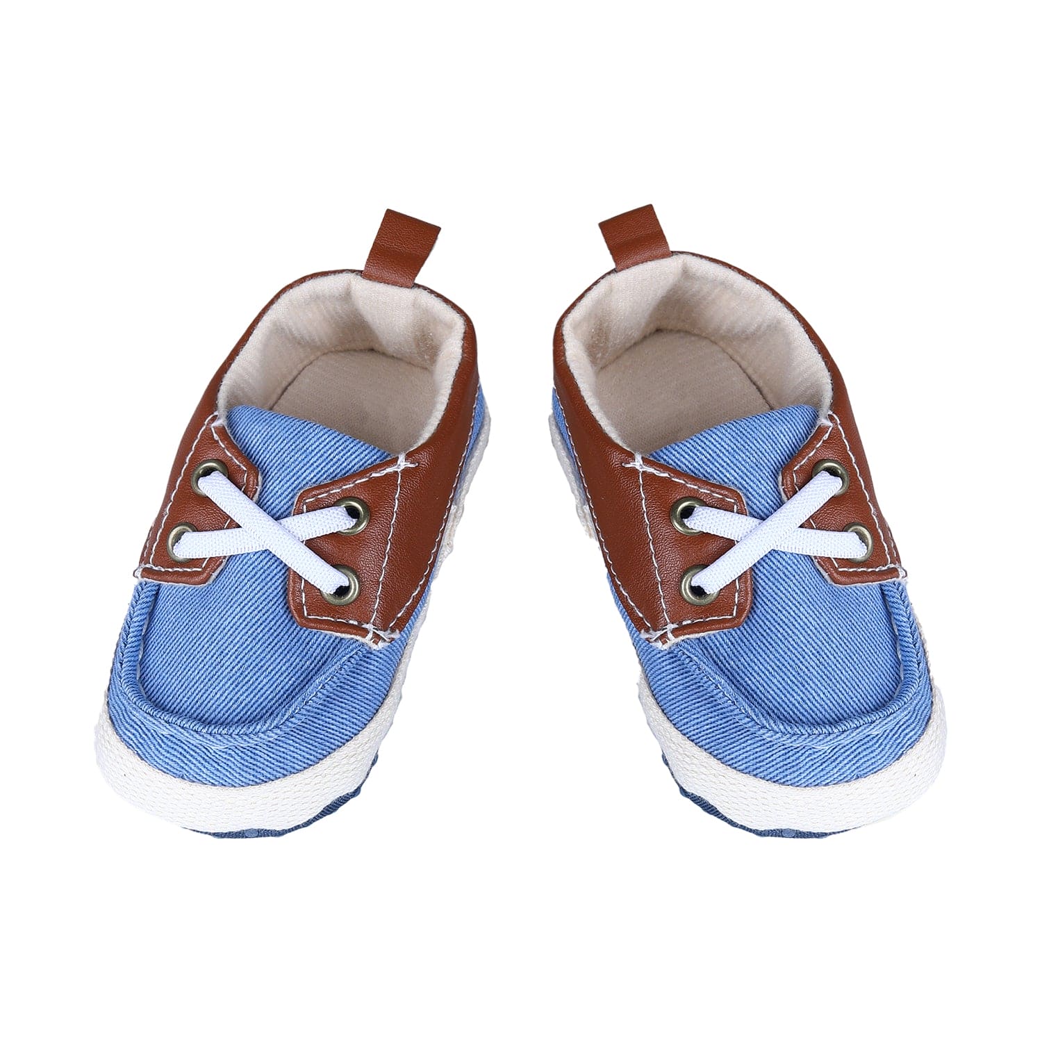 Colour Blocked Stylish Boat Slip-On Booties - Blue