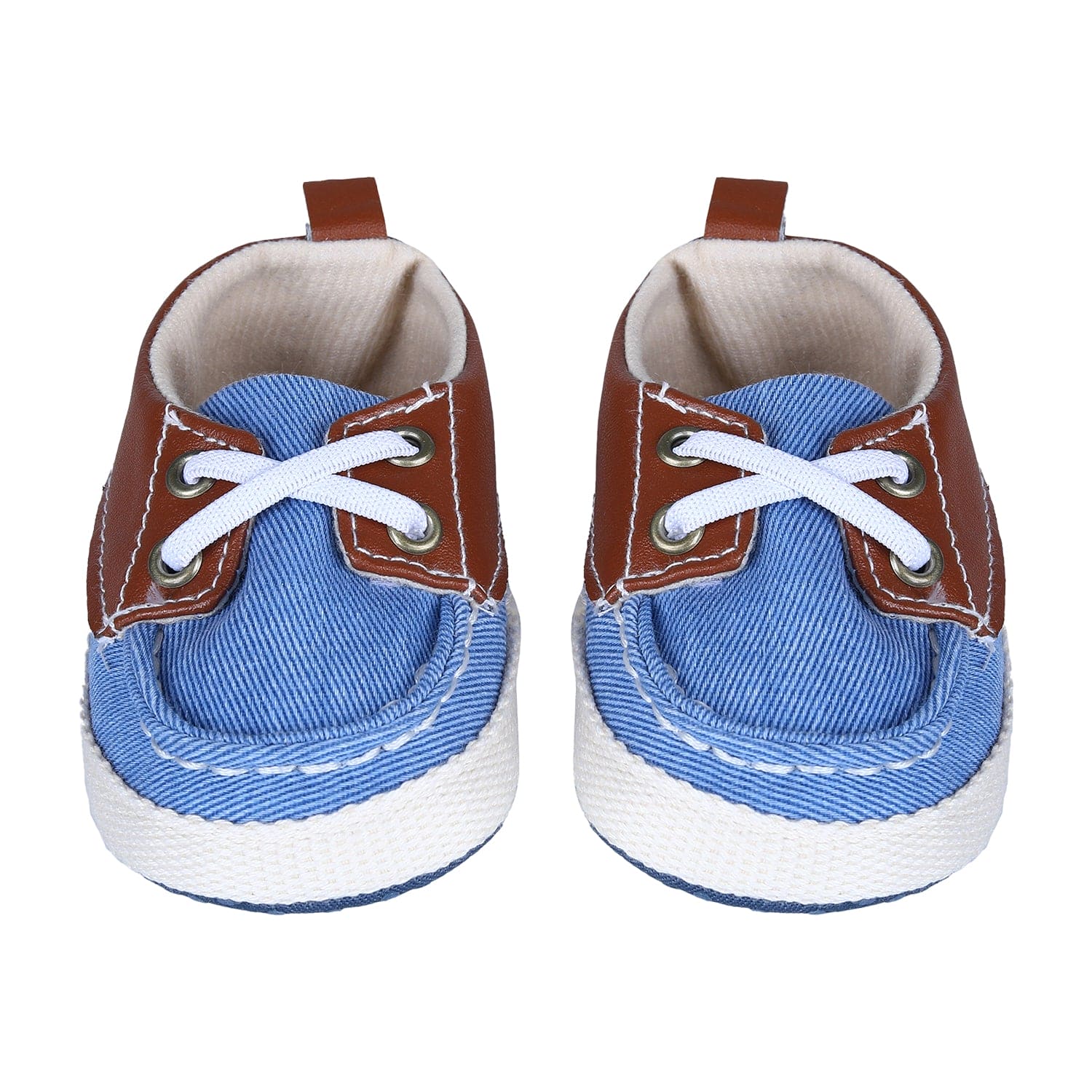Colour Blocked Stylish Boat Slip-On Booties - Blue