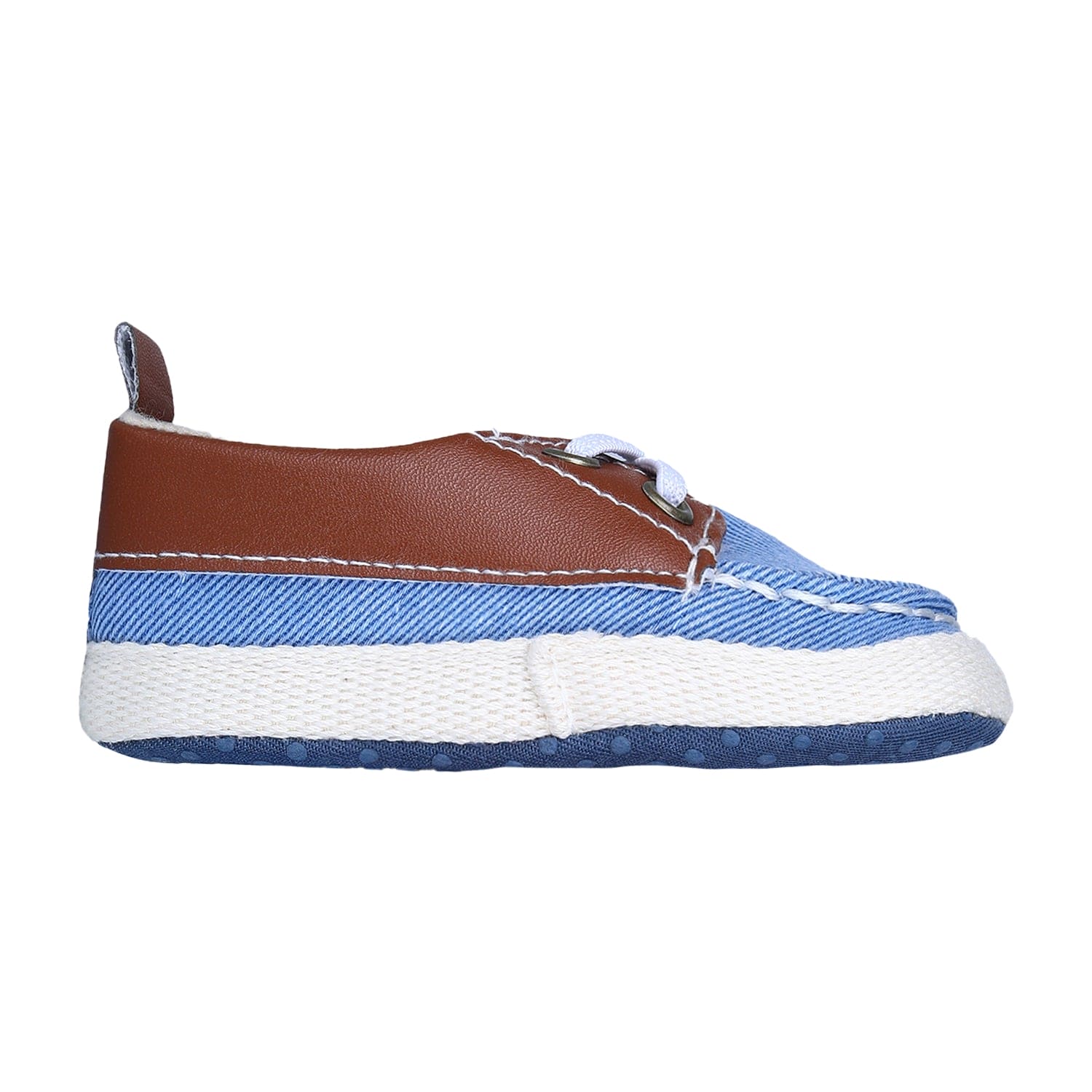 Colour Blocked Stylish Boat Slip-On Booties - Blue
