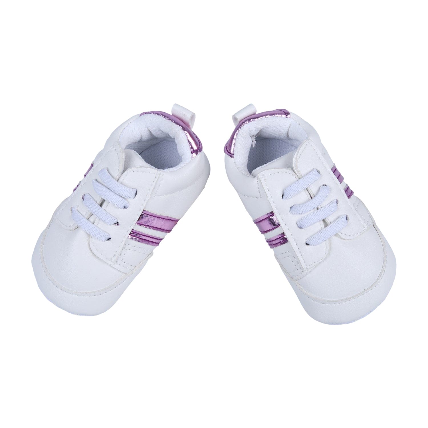 Metallic Stripes Fancy Anti-Slip Sneaker Shoes - White