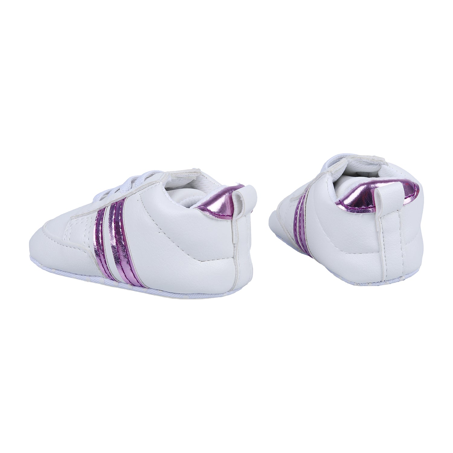 Metallic Stripes Fancy Anti-Slip Sneaker Shoes - White