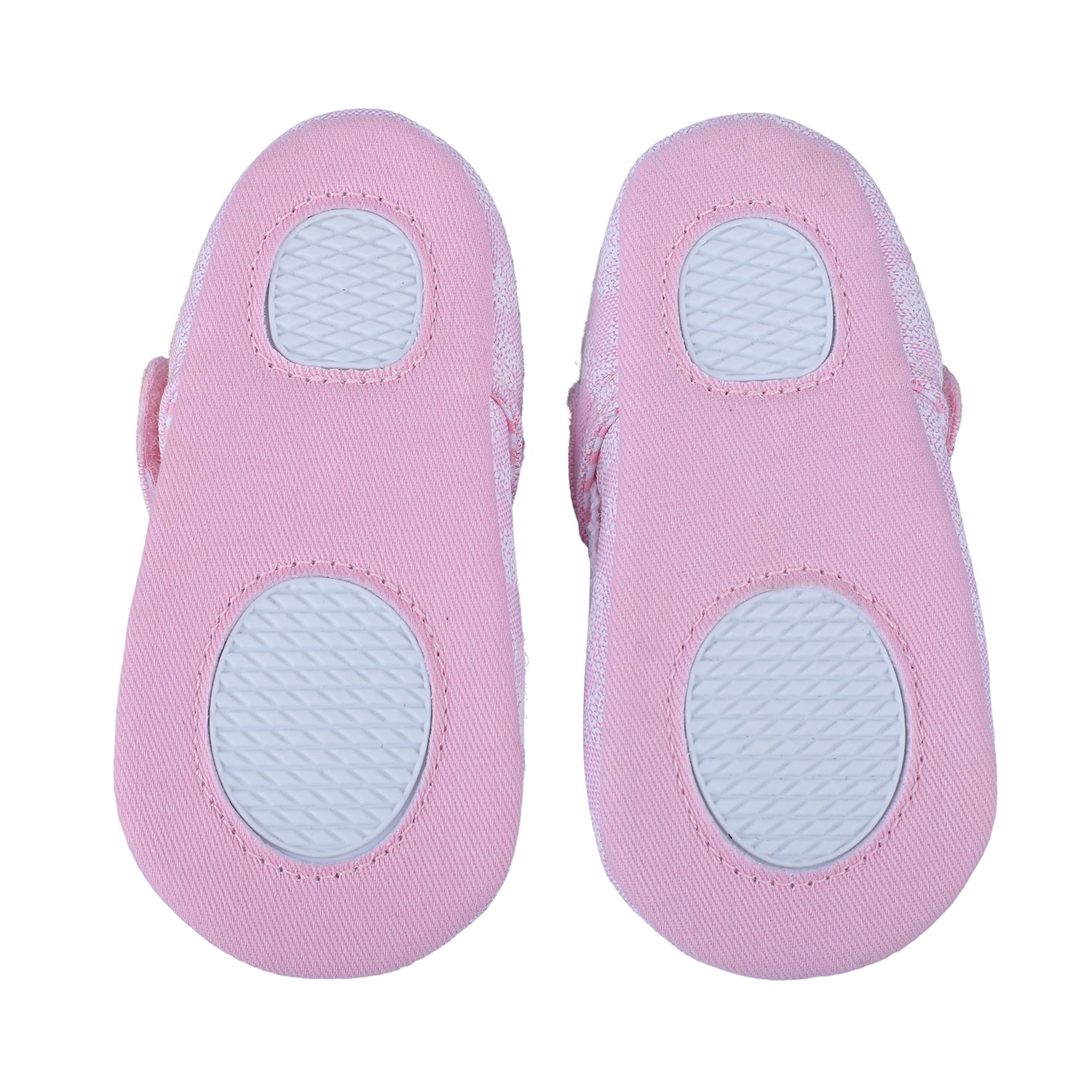 Textured Hookloop Premium Girls Anti-Slip Ballerina Shoes - Pink