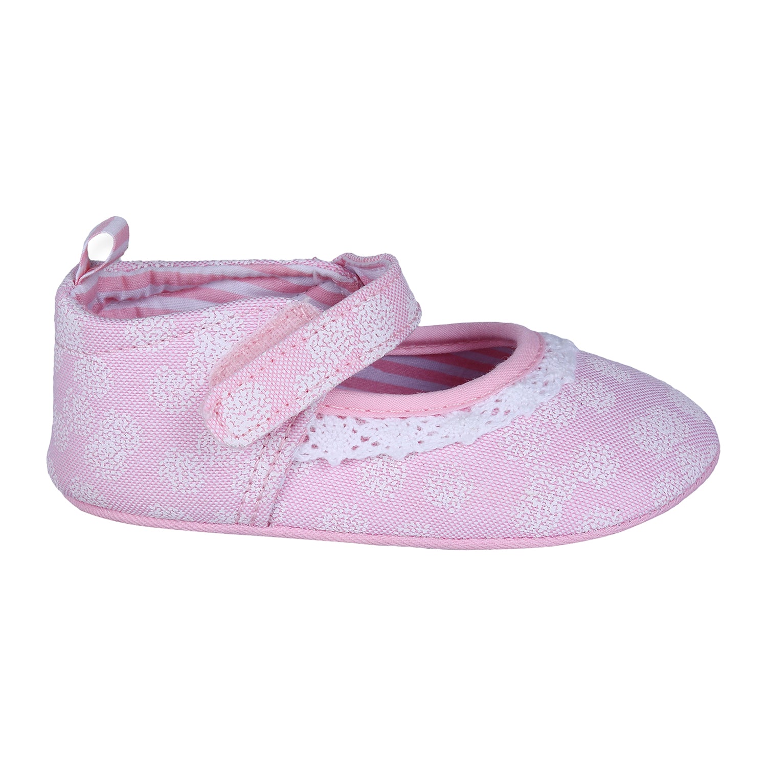 Textured Hookloop Premium Girls Anti-Slip Ballerina Shoes - Pink