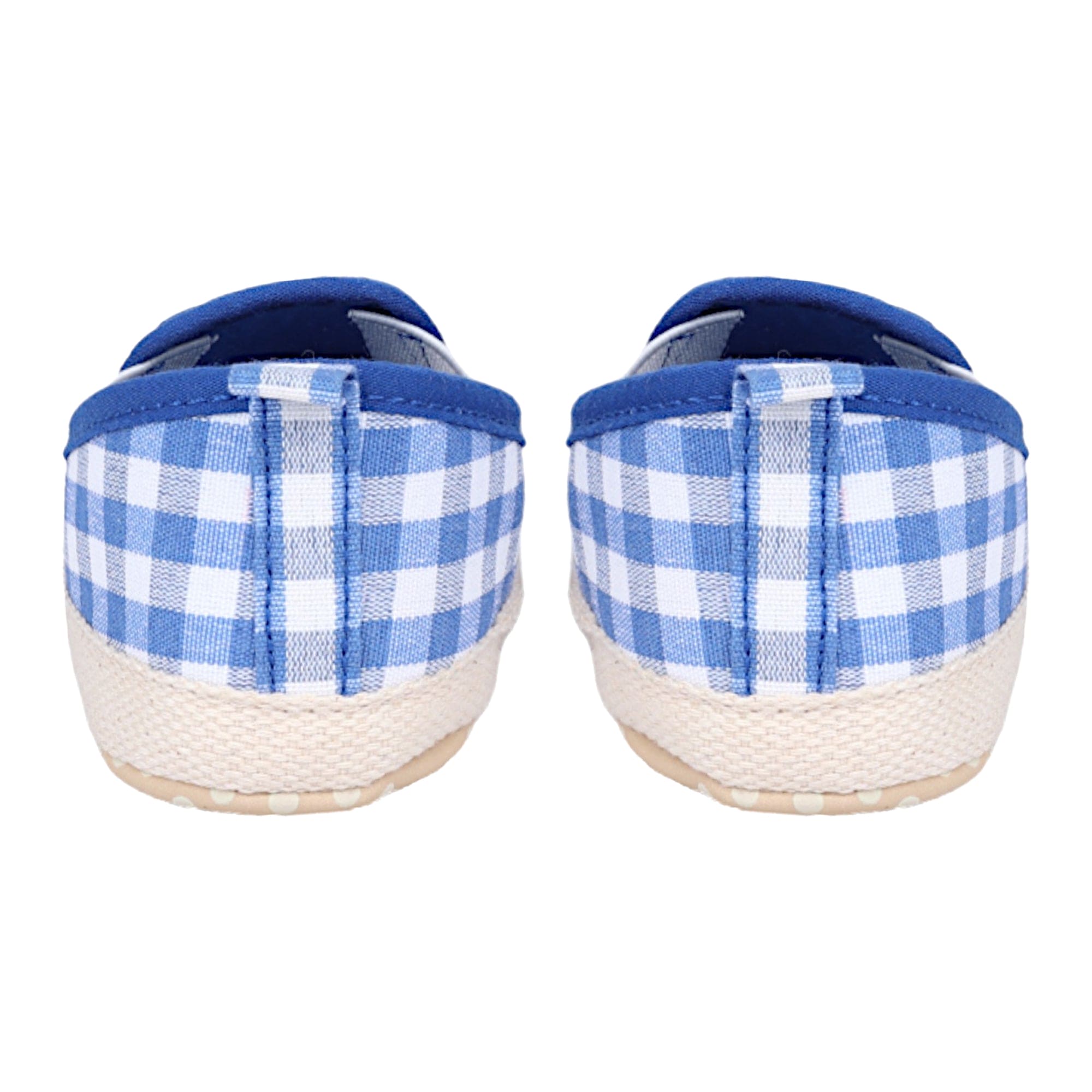 Baby Moo Classic Checkerboard Comfortable Slip-On Anti-Skid Canvas Sneakers - Blue