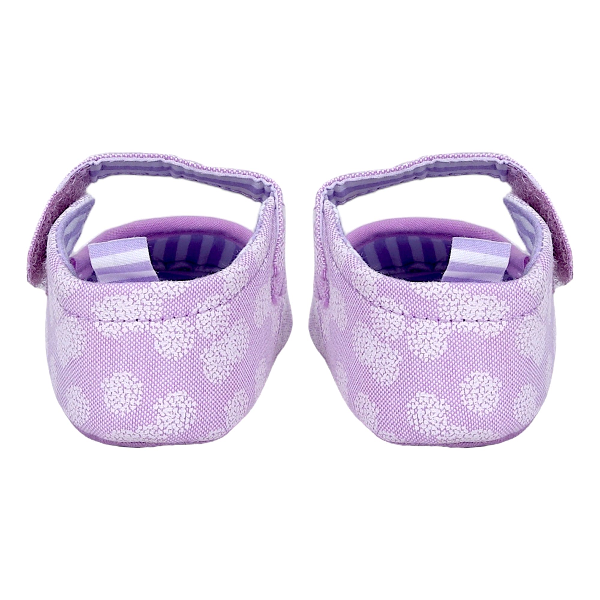 Baby Moo Textured Velcro Strap Anti-Skid Ballerina Booties - Purple
