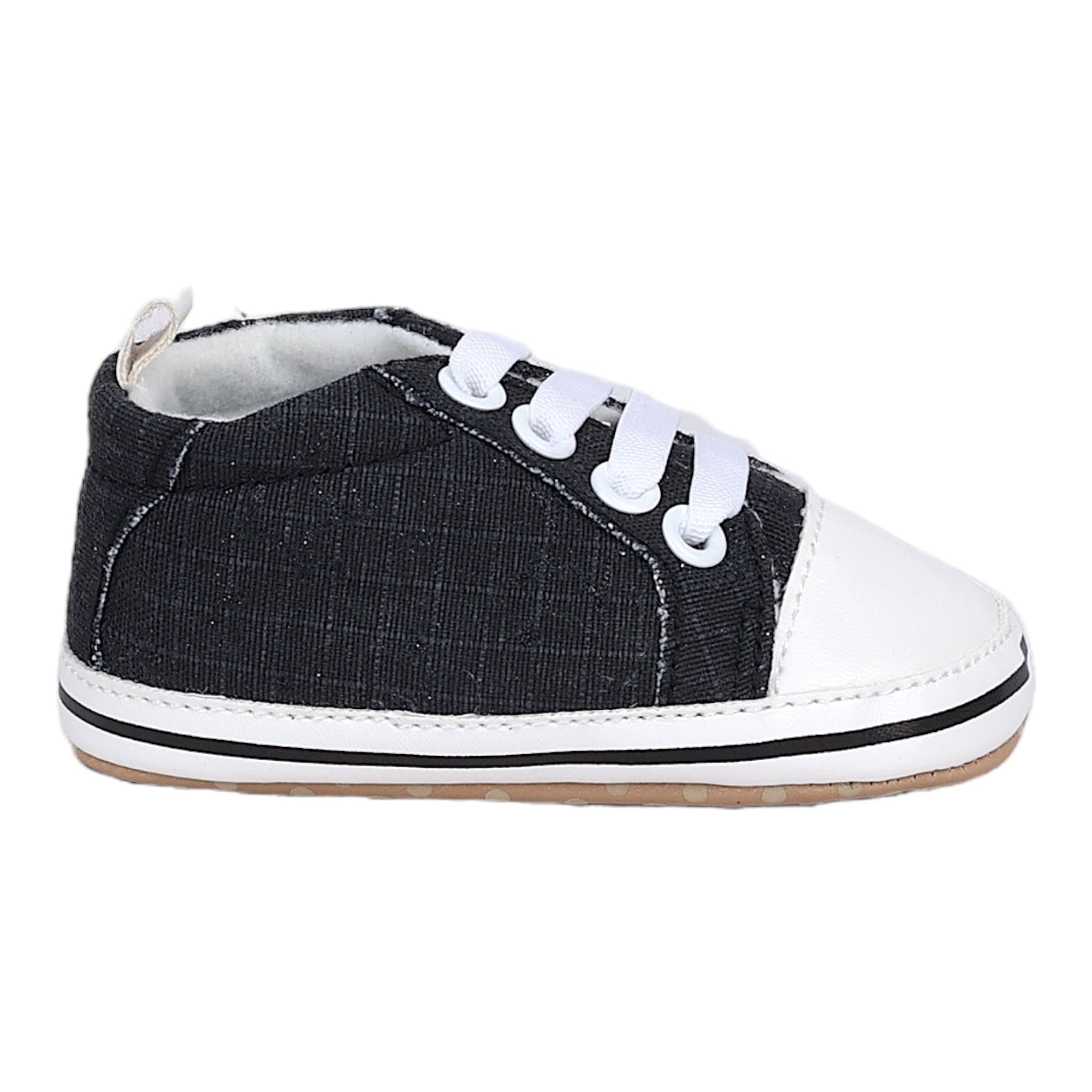 Baby Moo Canvas All Stars Anti-Skid Classic Sneakers - Black, White