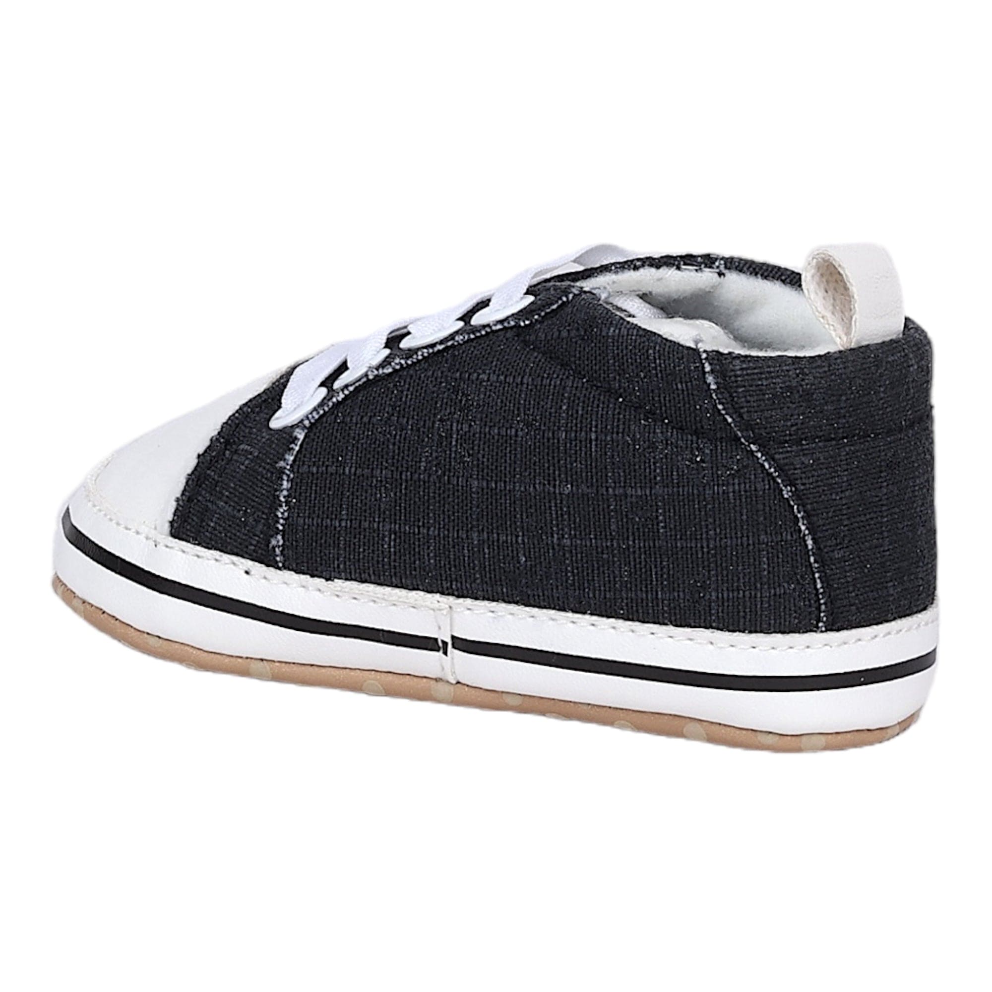 Baby Moo Canvas All Stars Anti-Skid Classic Sneakers - Black, White