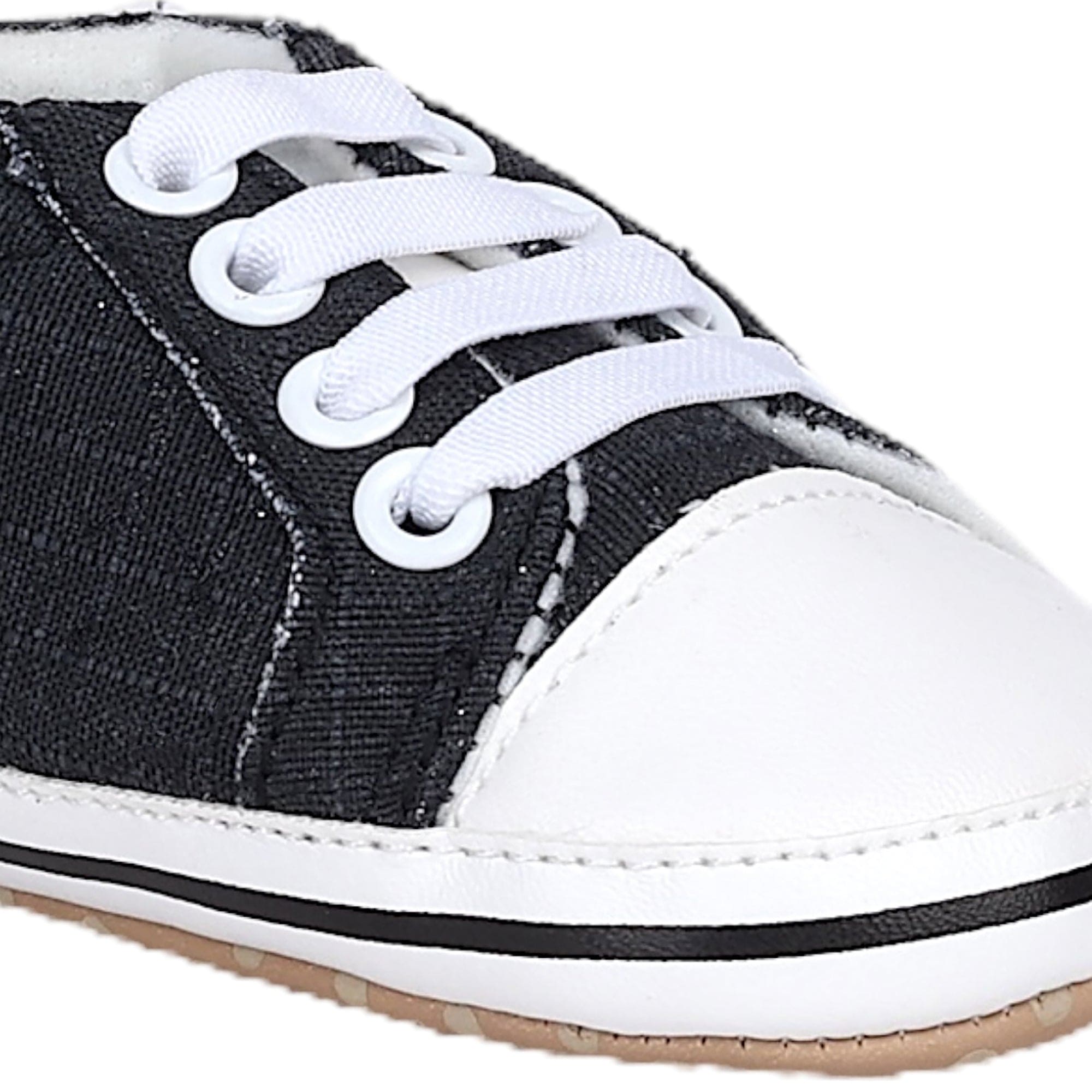 Baby Moo Canvas All Stars Anti-Skid Classic Sneakers - Black, White