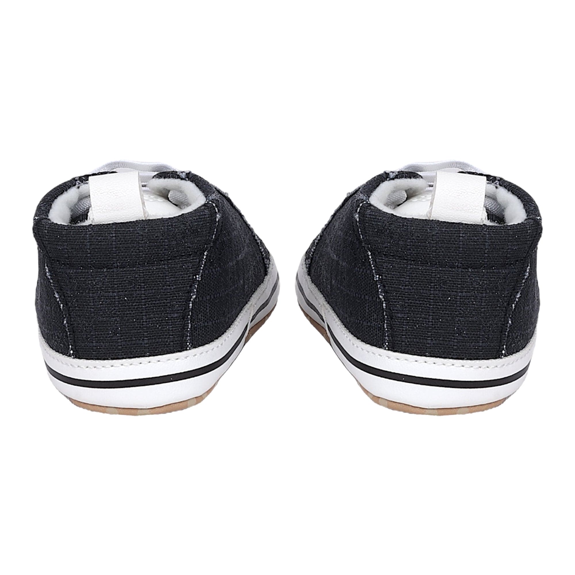 Baby Moo Canvas All Stars Anti-Skid Classic Sneakers - Black, White