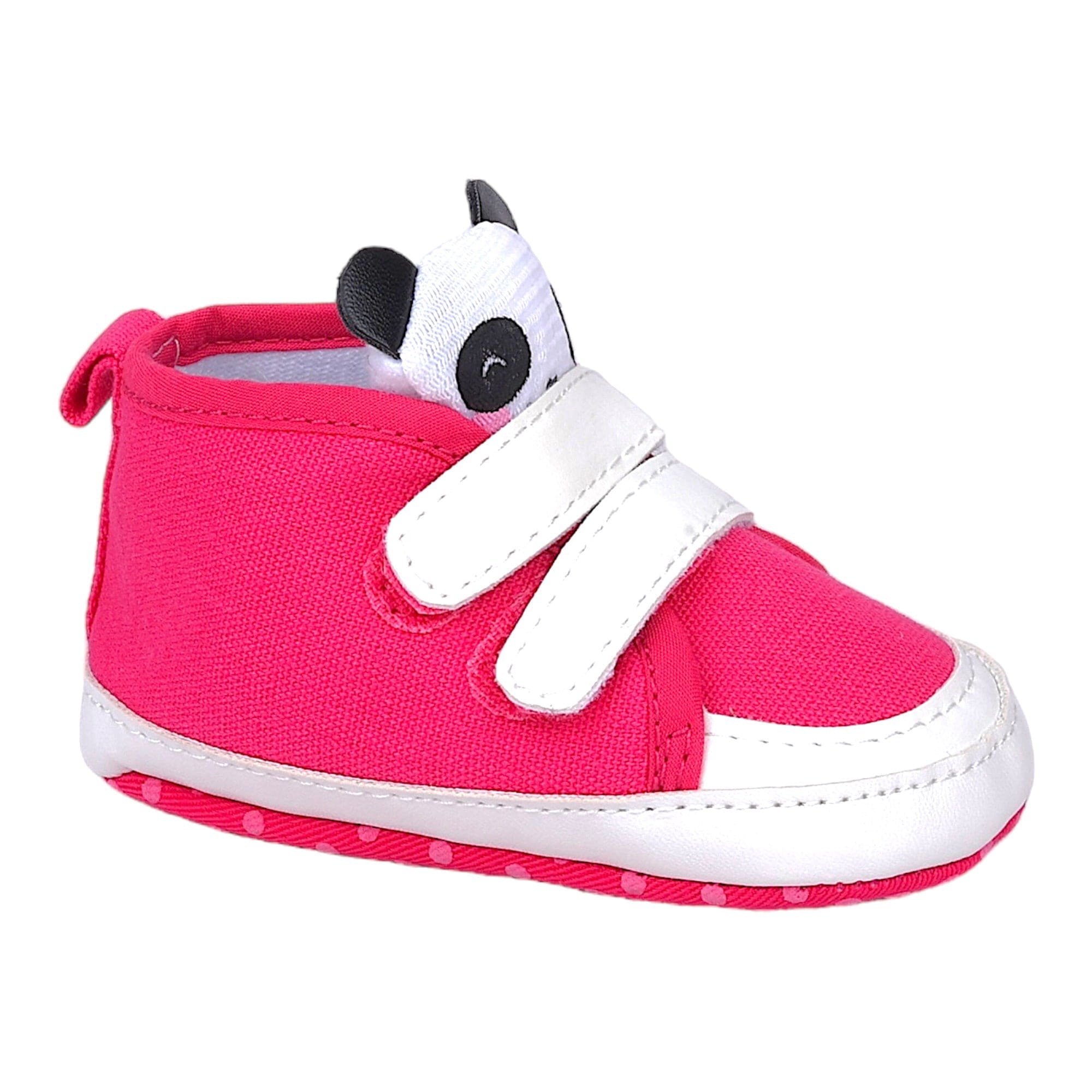 Baby Moo Cute Panda Velcro Anti-Skid Canvas Sneakers - Pink