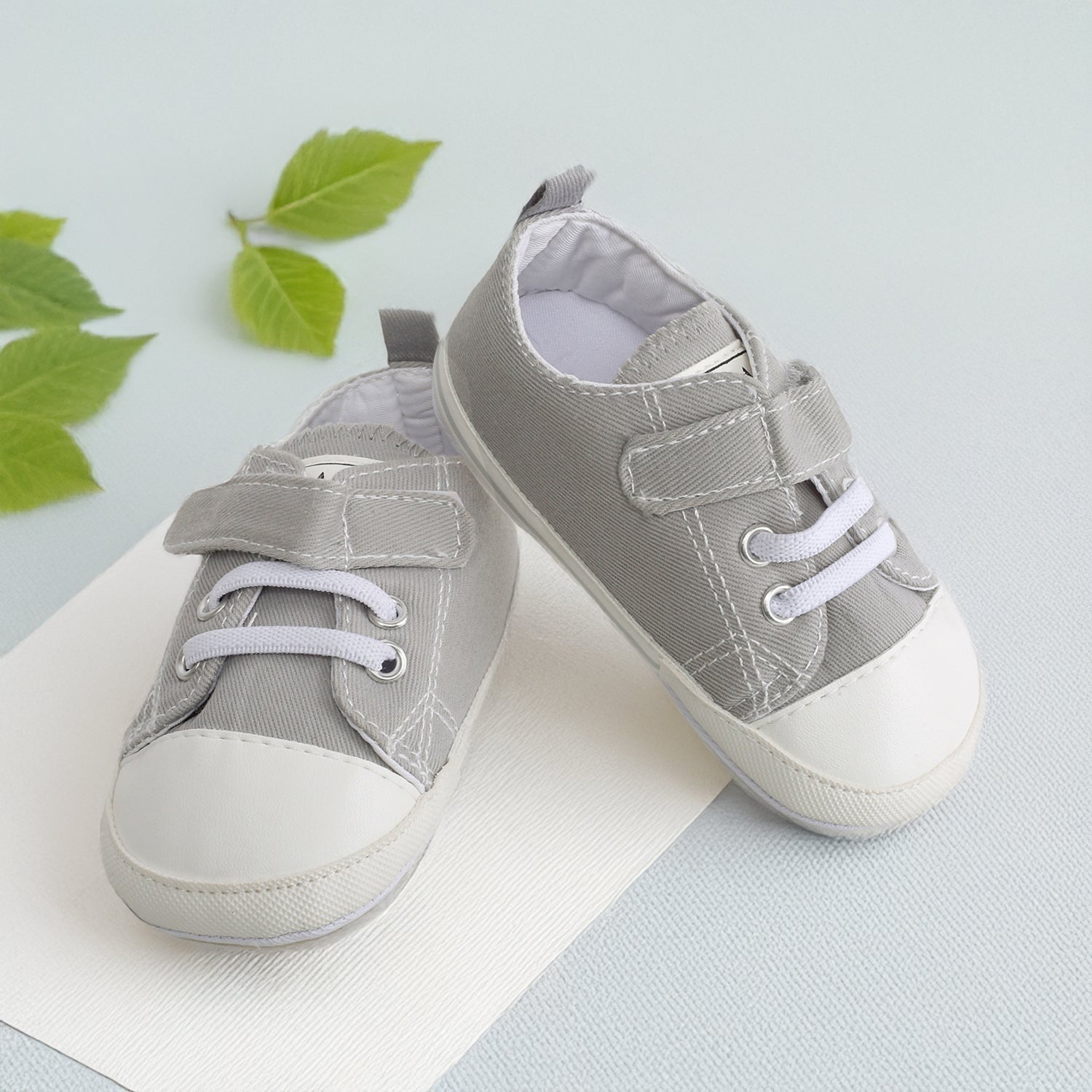 Baby Moo Grey Velcro Sneakers