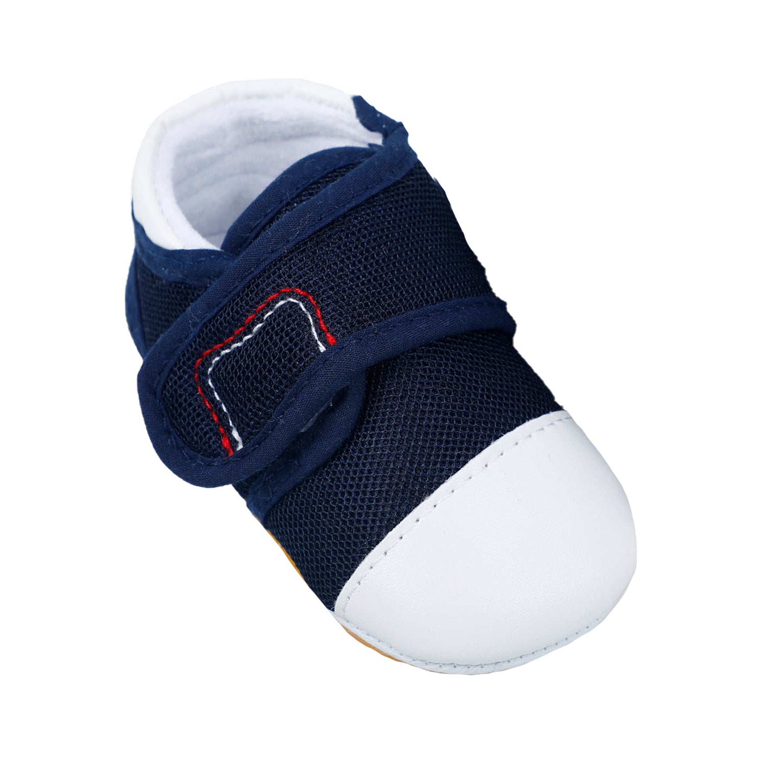 Casual Blue And White Velcro Booties
