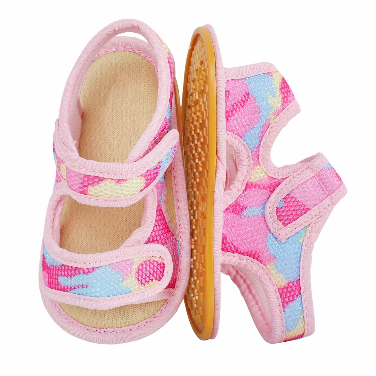 Baby Moo Camouflage Print Pink Open Toe Sandals