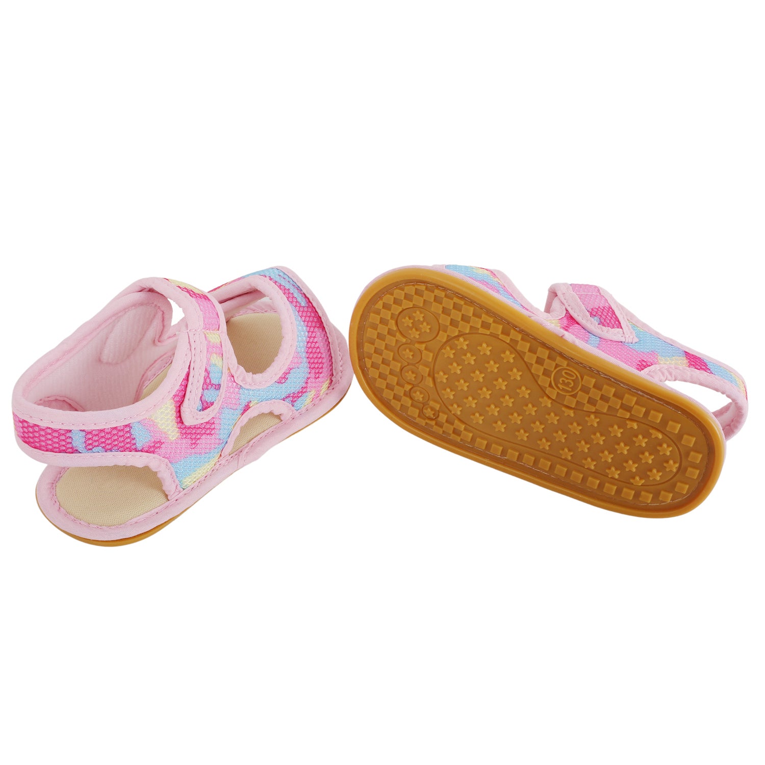 Baby Moo Camouflage Print Pink Open Toe Sandals
