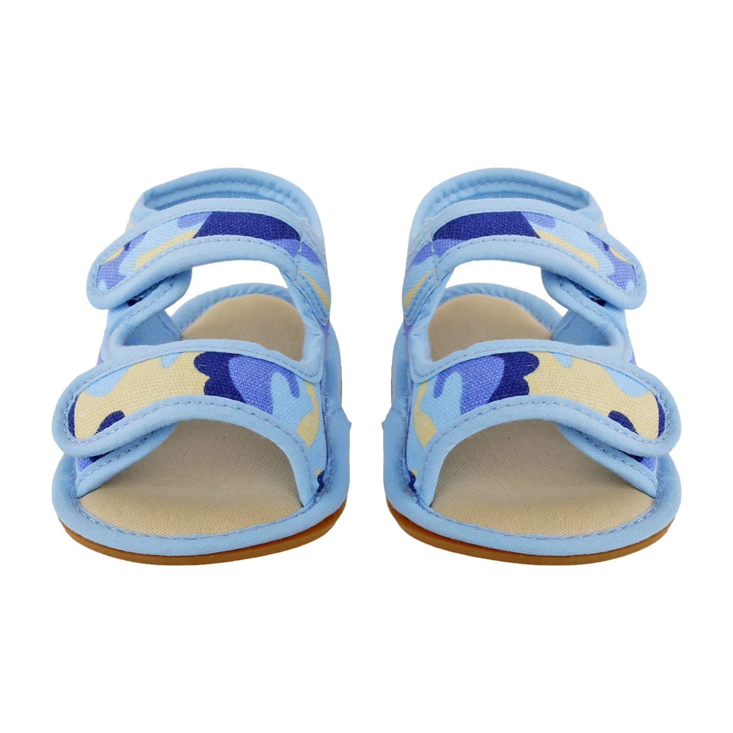Baby Moo Camouflage Print Blue Open Toe Sandals
