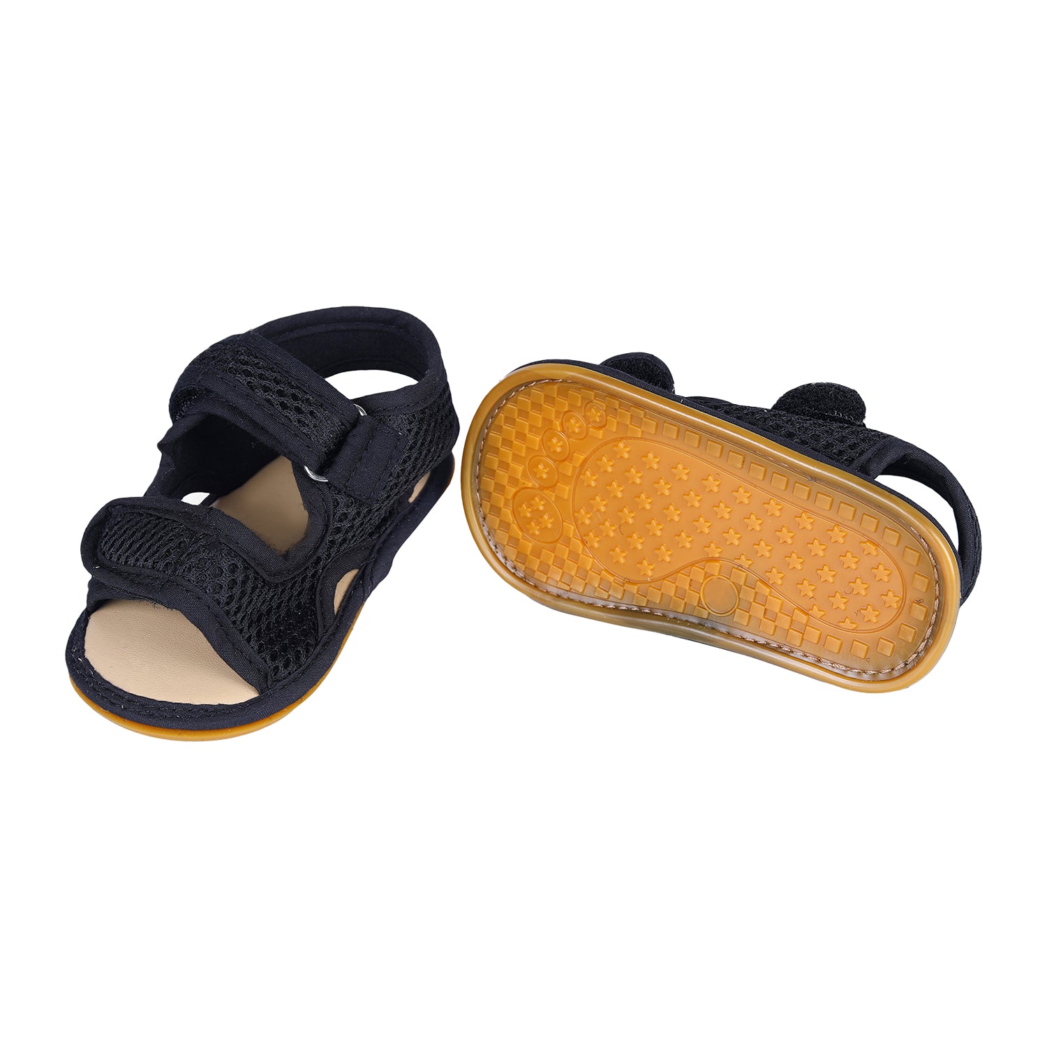 Solid Hookloop Comfortable Anti-skid Floater Sandals - Black