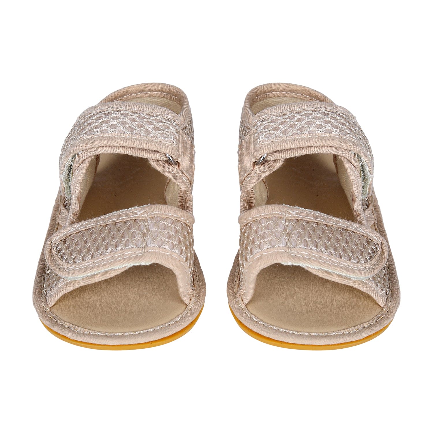 Solid Hookloop Comfortable Anti-skid Floater Sandals - Beige
