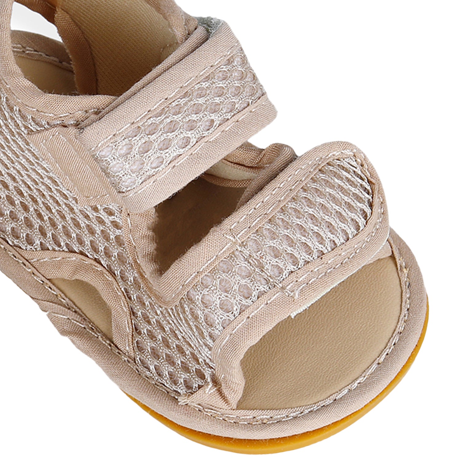 Solid Hookloop Comfortable Anti-skid Floater Sandals - Beige