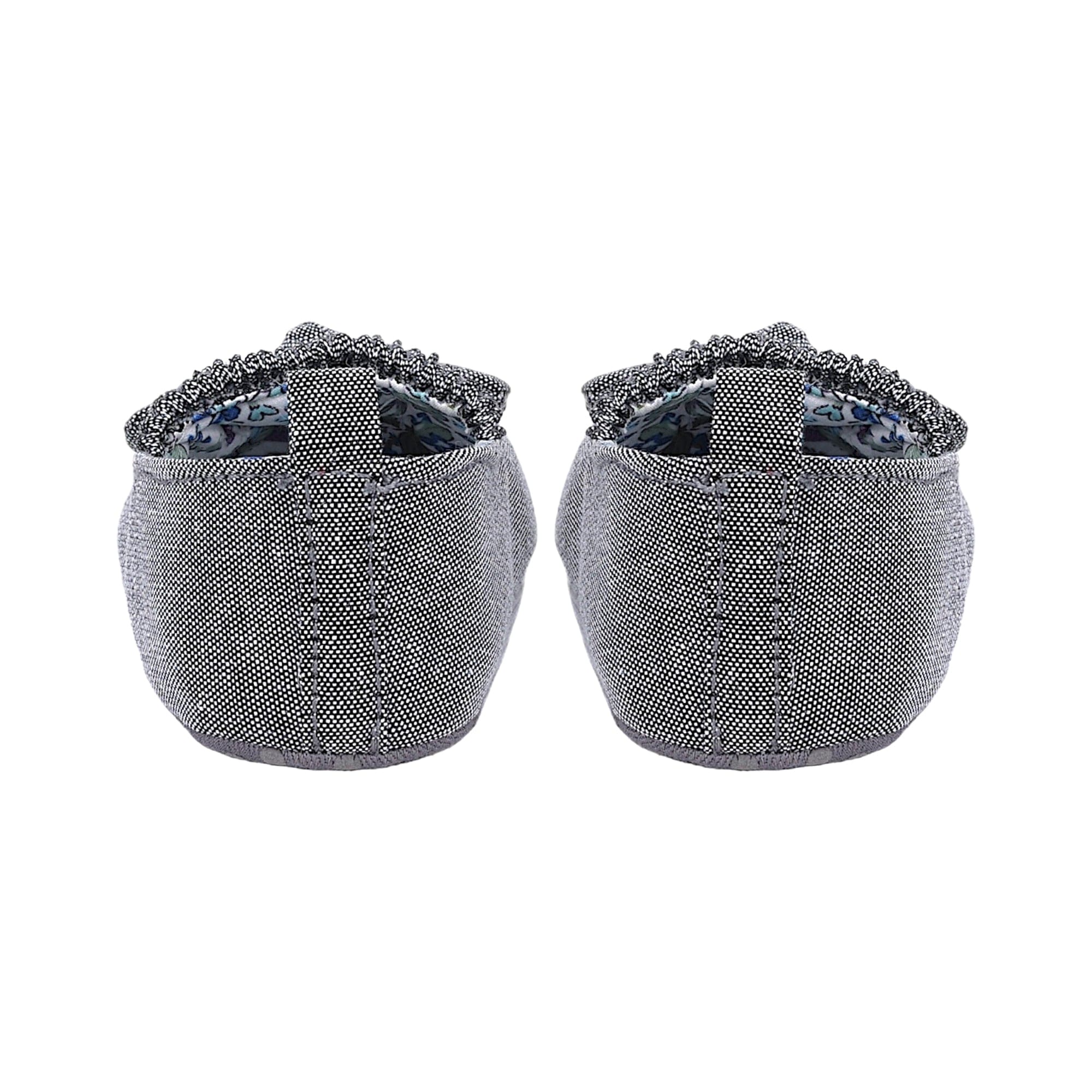 Baby Moo Bow Knot Elastic Strap First Walkers Anti-Skid Ballerina Booties - Grey