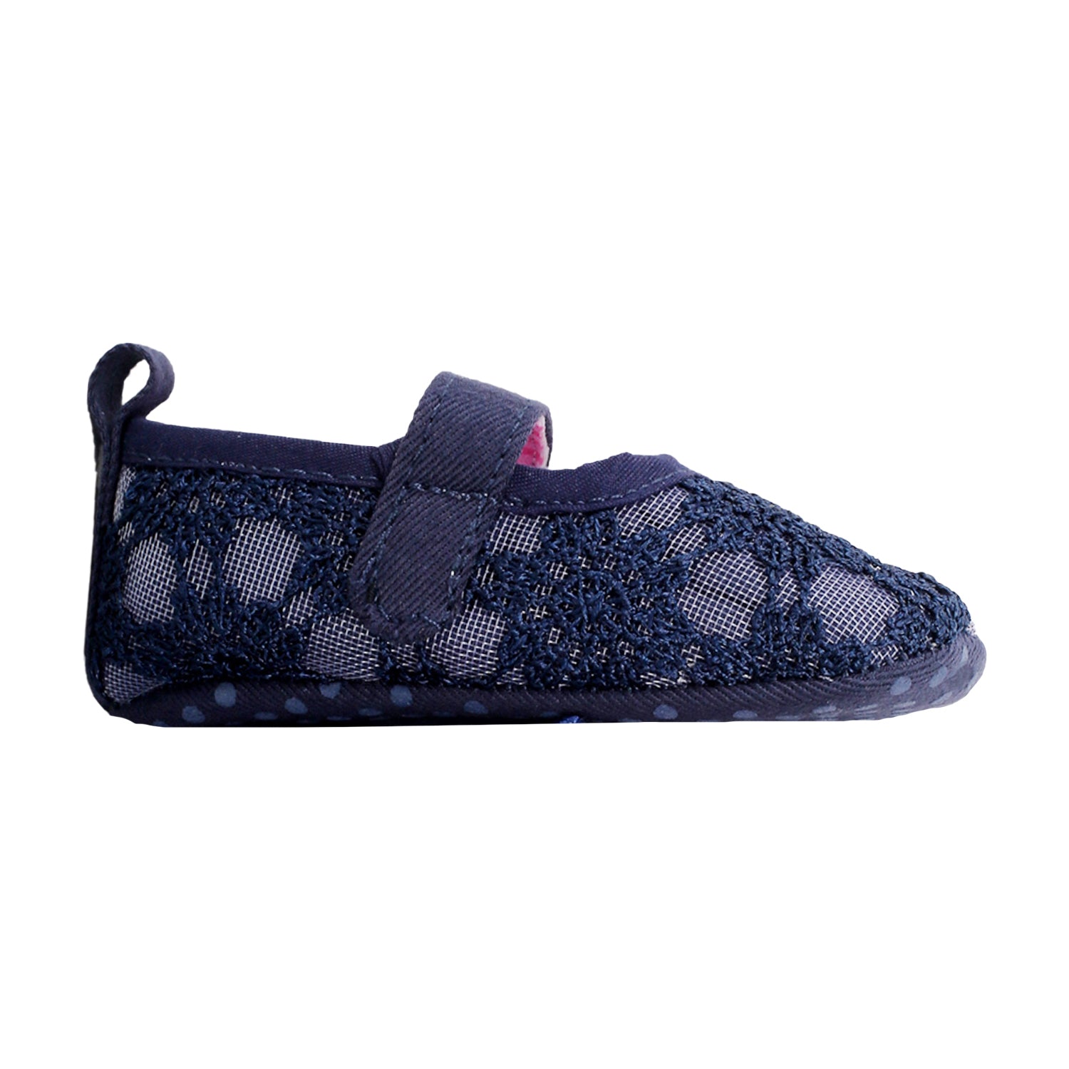 Baby Moo Floral Lace Blue Booties