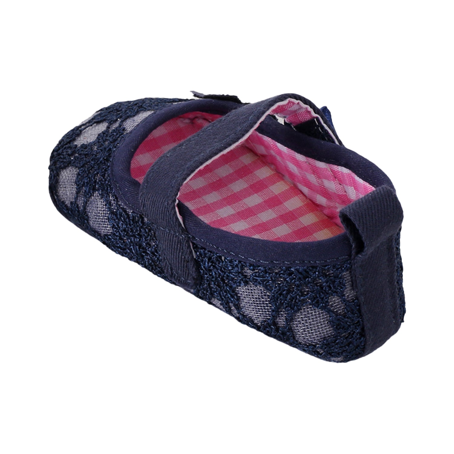 Baby Moo Floral Lace Blue Booties