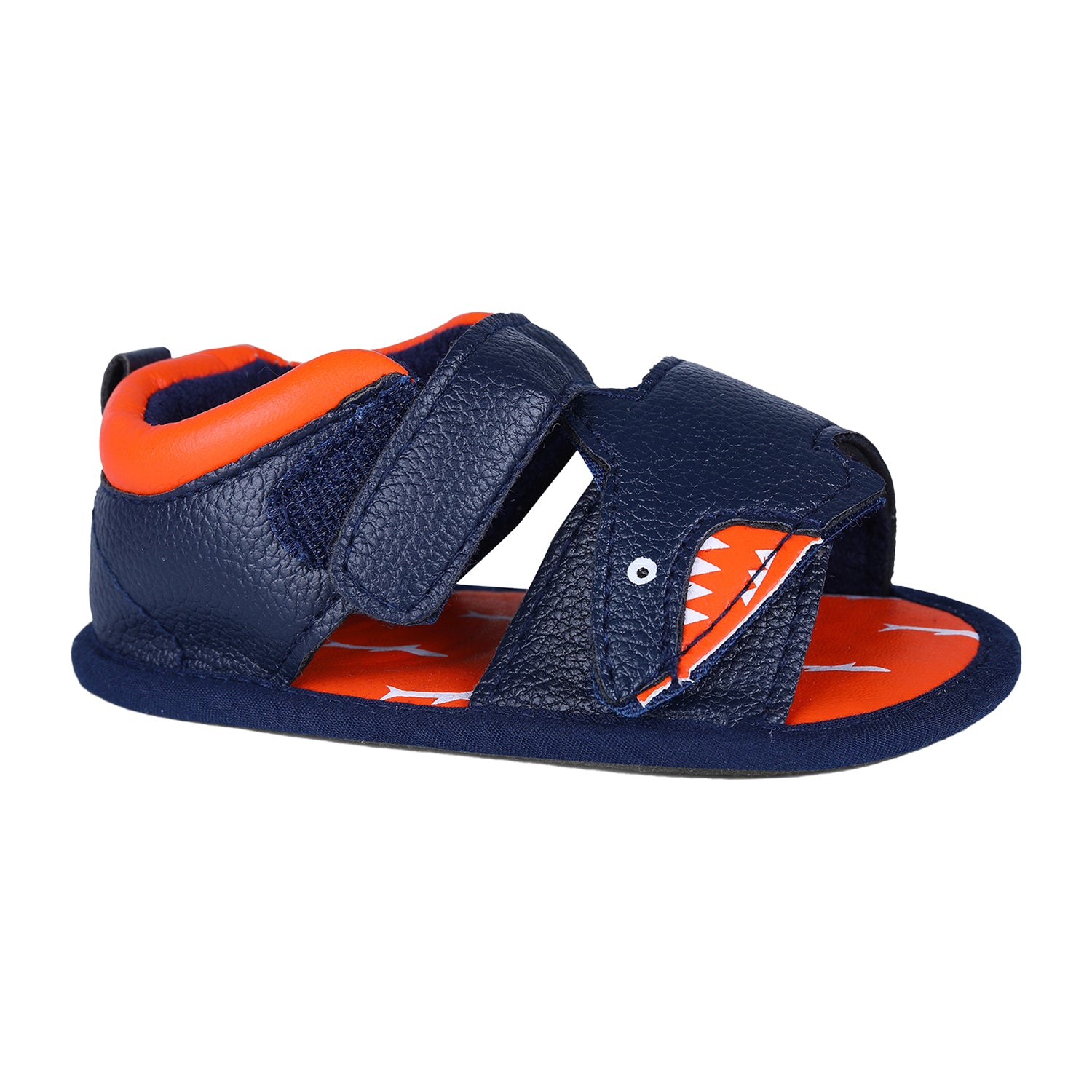 Shark Anti-Slip PU Leather Sole Sandals - Blue And Orange
