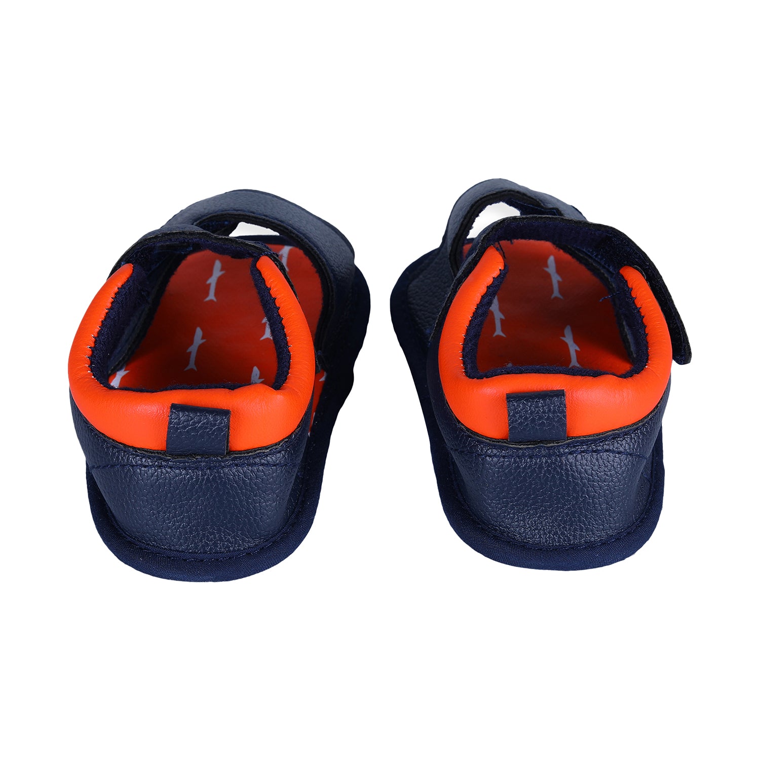 Shark Anti-Slip PU Leather Sole Sandals - Blue And Orange
