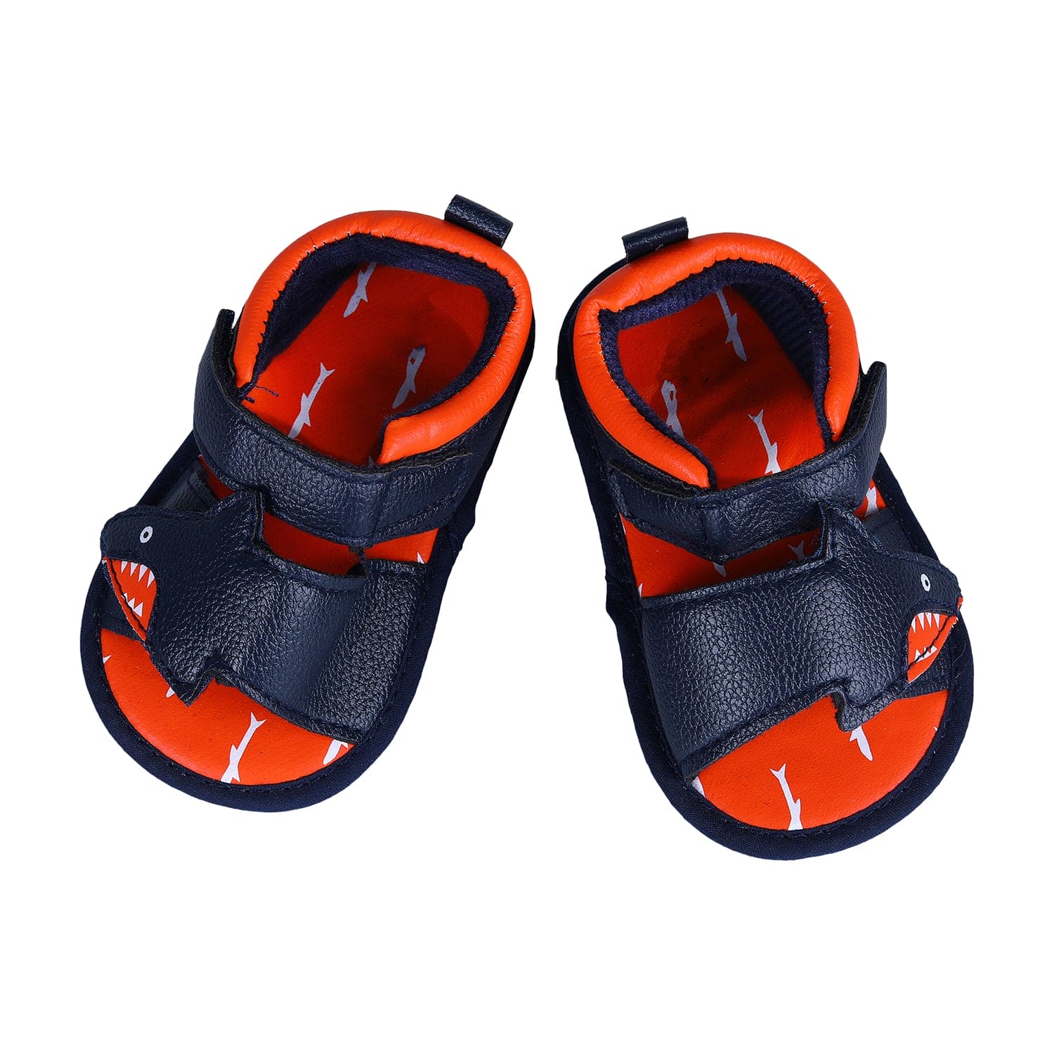 Shark Anti-Slip PU Leather Sole Sandals - Blue And Orange