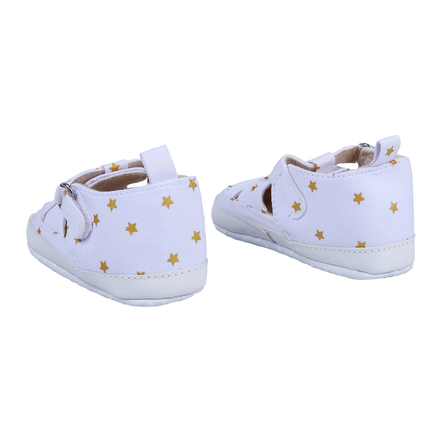 Star Premium Anti-Slip Velcro Hook-Loop Sandal Booties - White