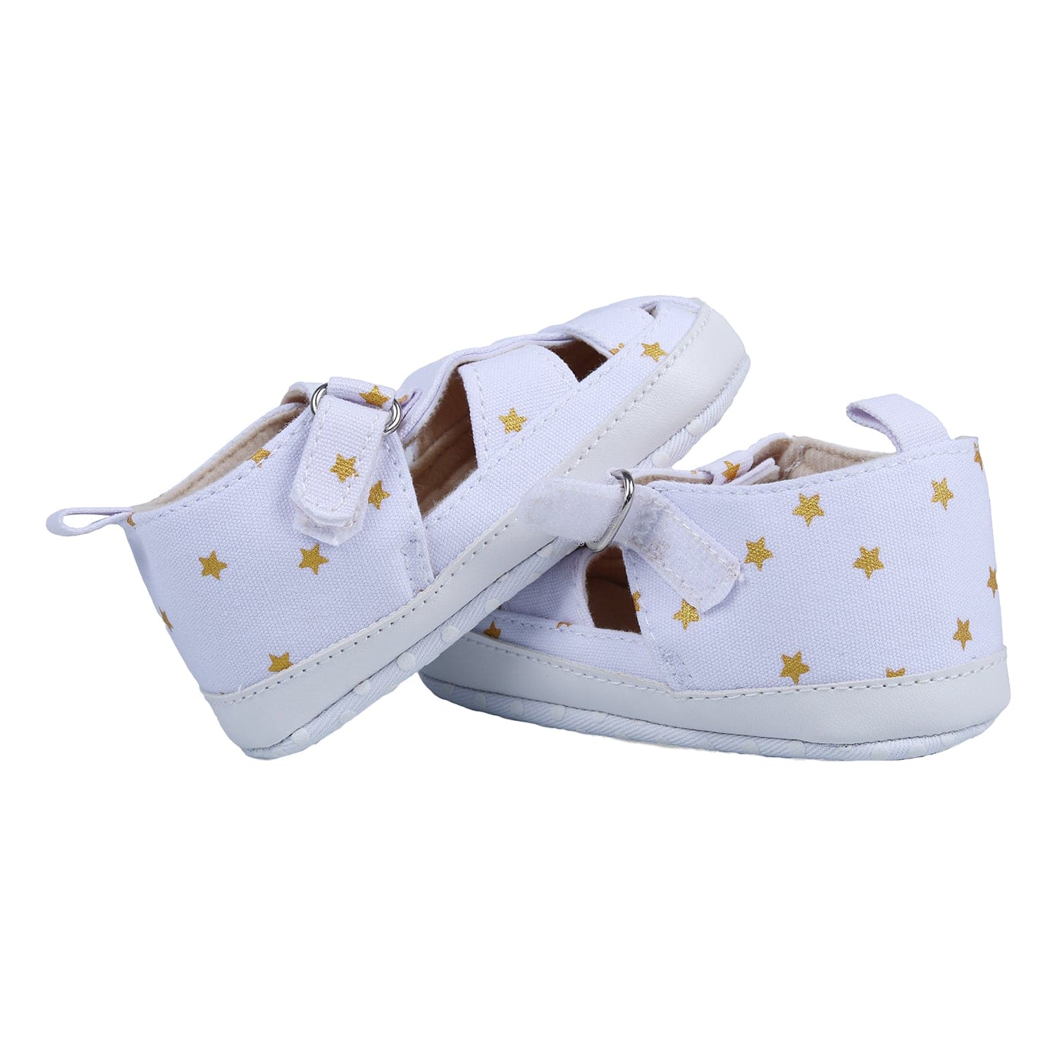 Star Premium Anti-Slip Velcro Hook-Loop Sandal Booties - White