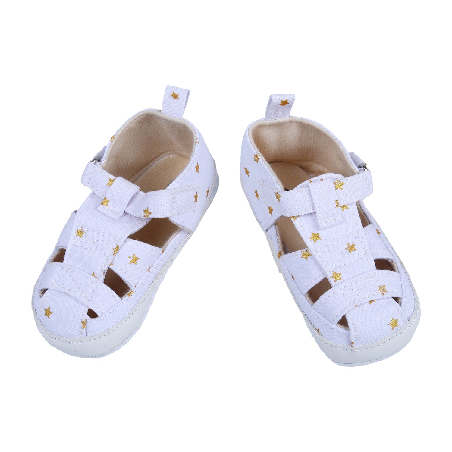 Star Premium Anti-Slip Velcro Hook-Loop Sandal Booties - White